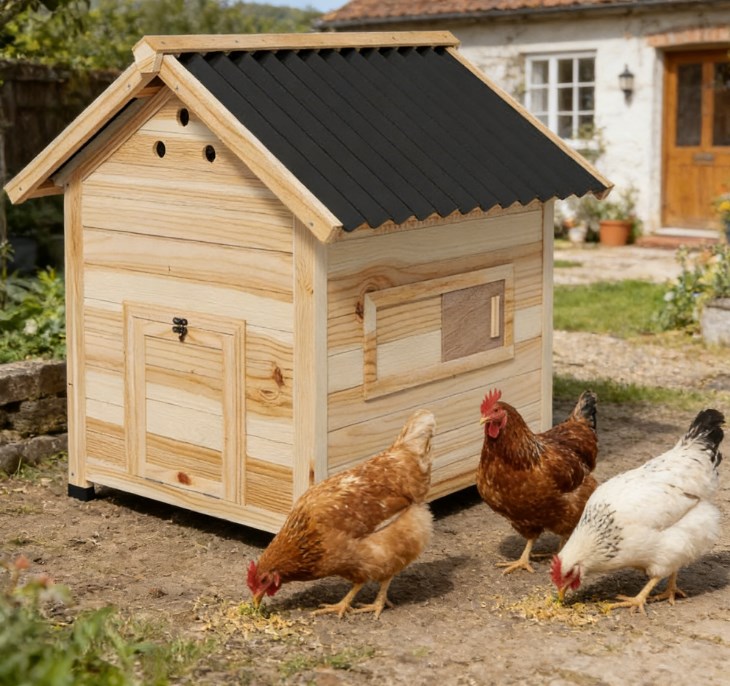 Pet Coop,Wooden House with Openable Roof
