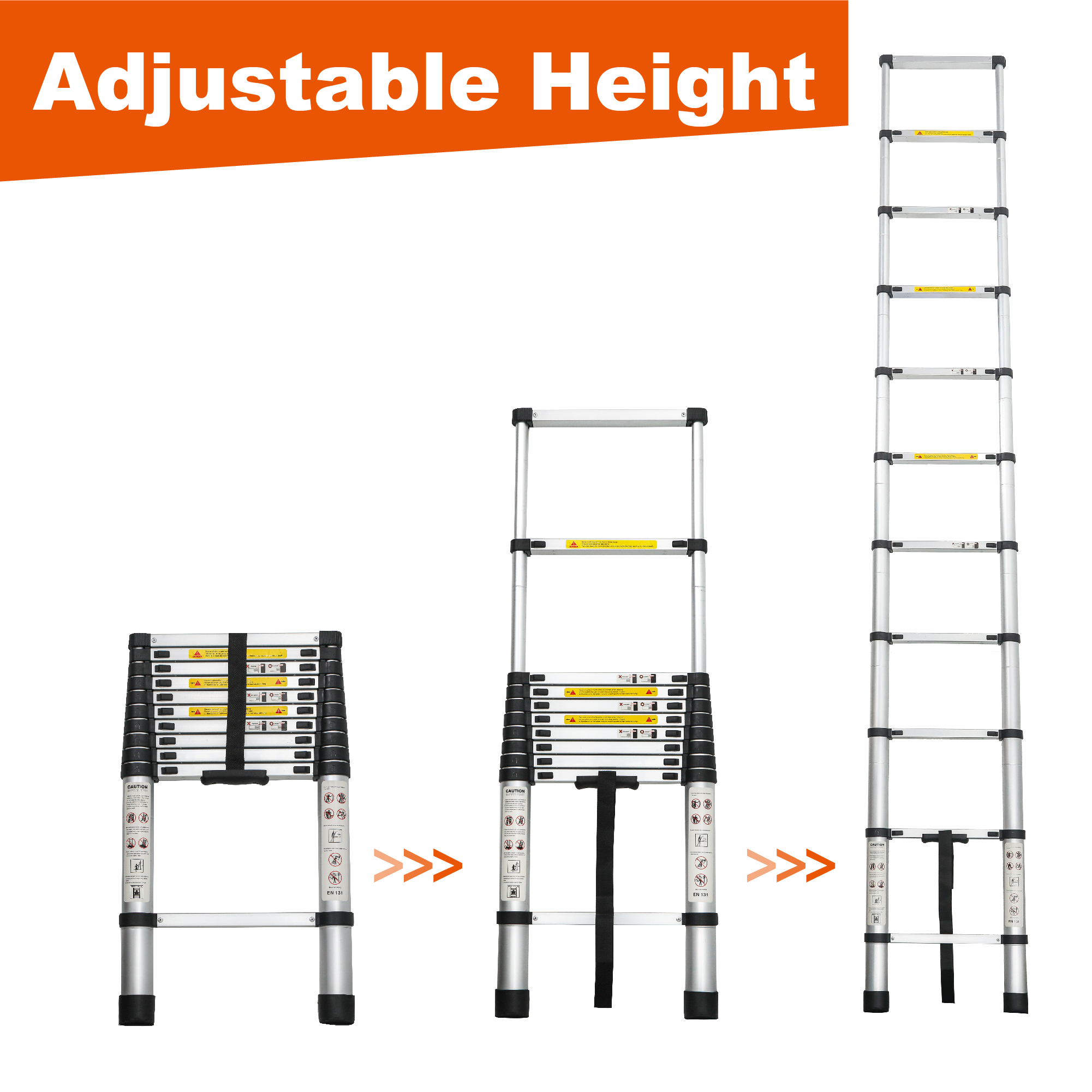 Telescoping Ladder 10.5FT, Telescopic Extension Ladder, Aluminum Alloy Folding Ladder Portable Multi-Purpose for Indoor Outdoor Work, Heavy Duty 300 lbs Load — foto 6