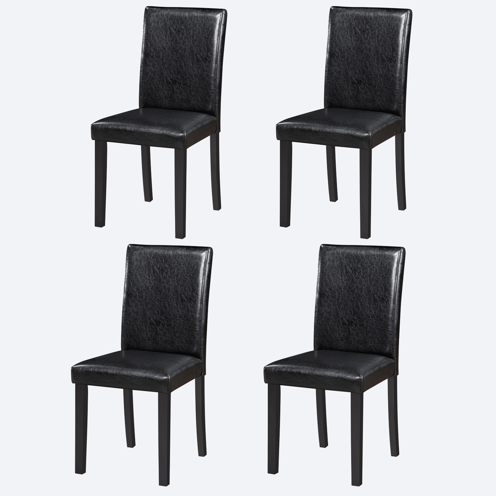 Dining Chairs set for 4, Kitchen Chair with Padded Seat, Side Chair for Dining Room, Black