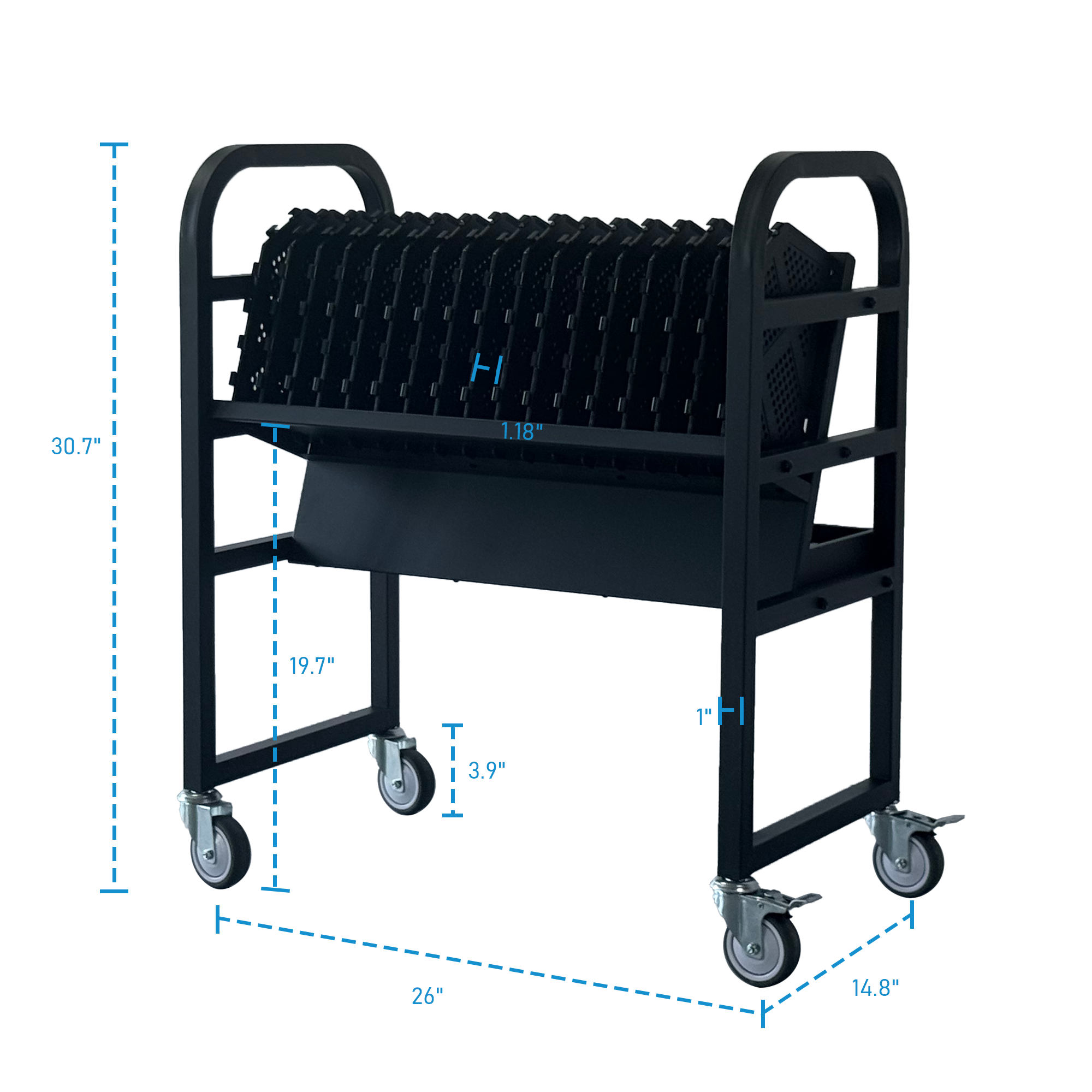 16-Device Mobile Open School Charging Cart Station for Ipads, Chromebooks, Tablets and Laptops Computer with Power Strip Included, Assembly Required — foto 8