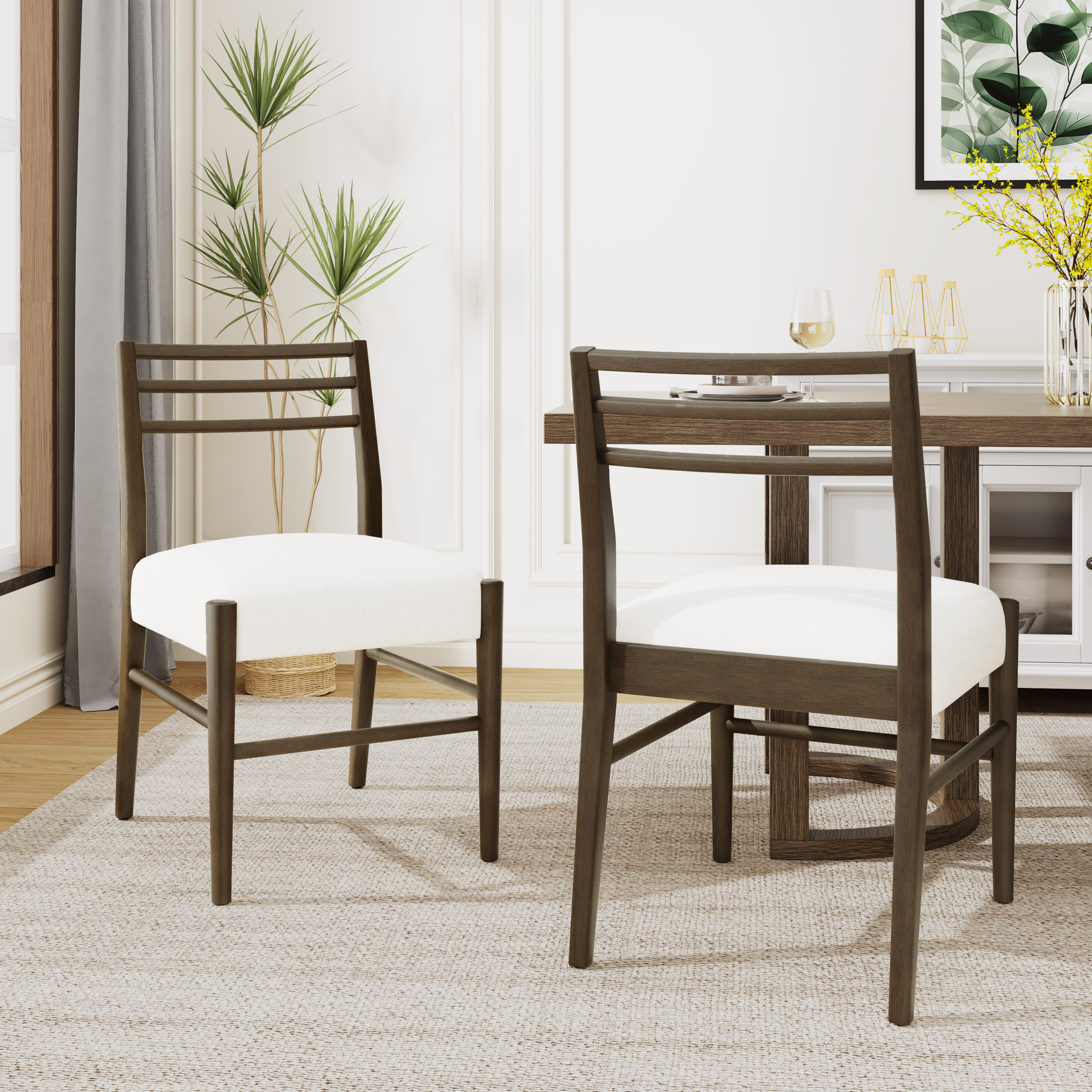 Upholstered Ladder Back Dining Chair, picture 3 of 5