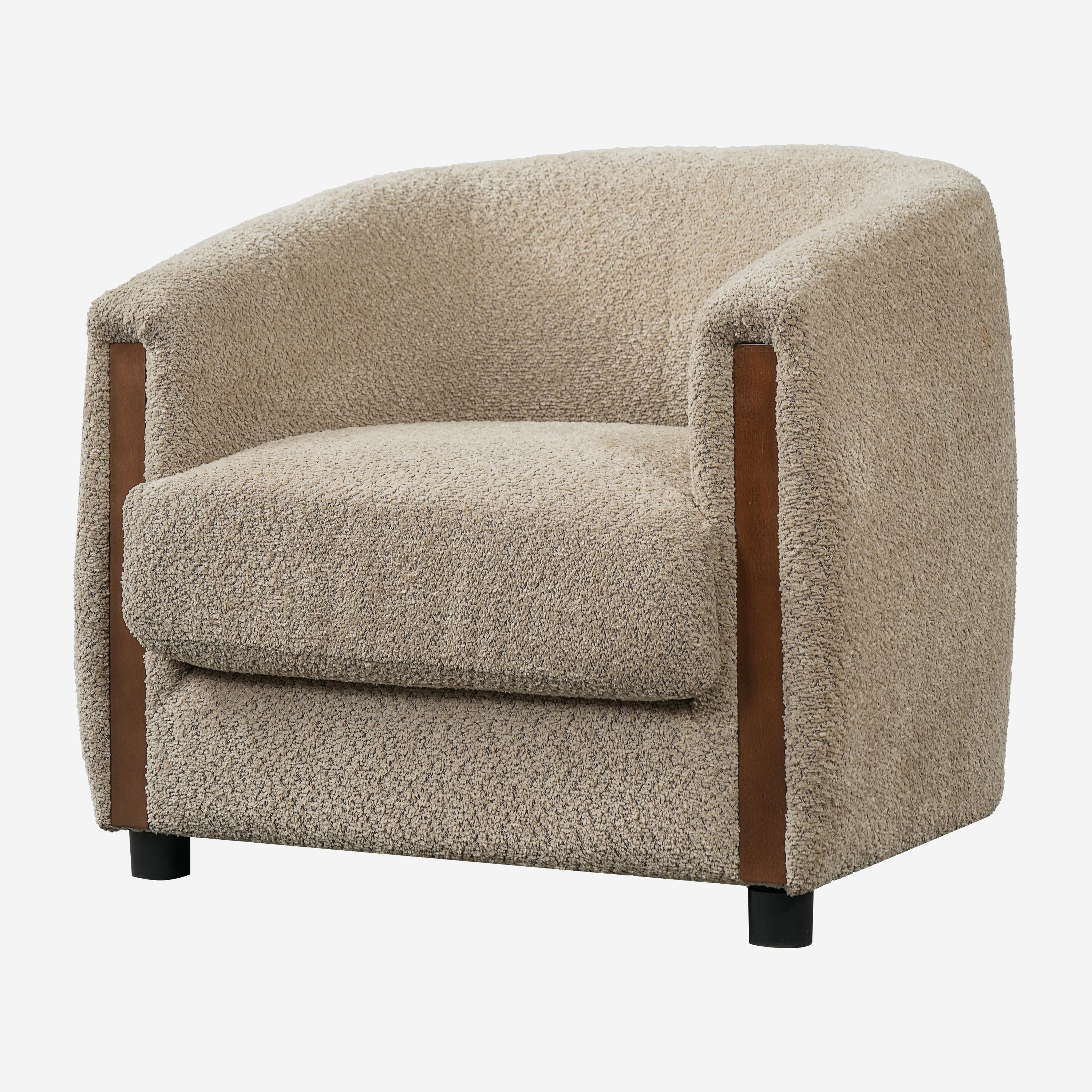 Teddy Fleece Barrel Accent Chair, picture 2 of 5