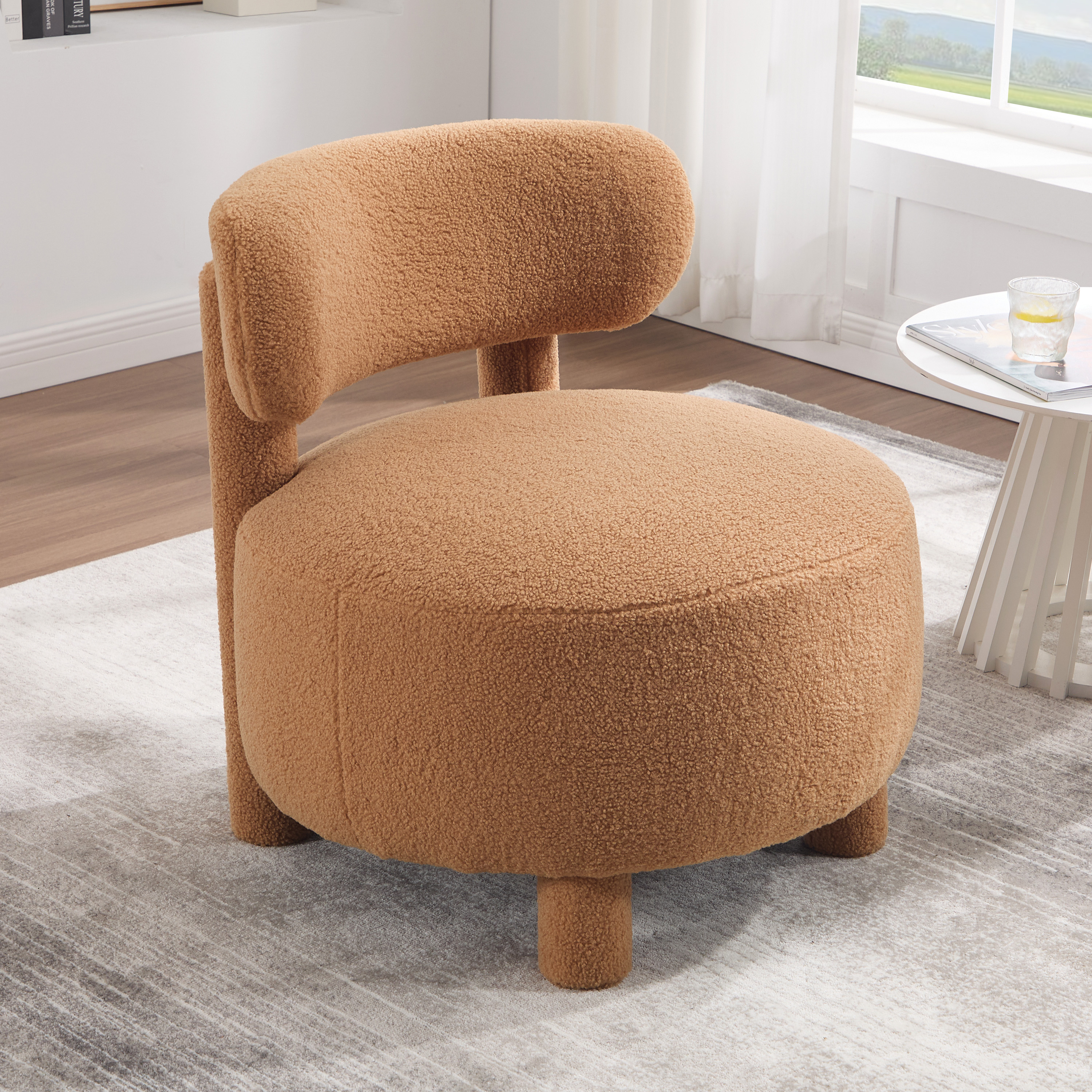 Teddy Fabric Armless Accent Chair, picture 4 of 5