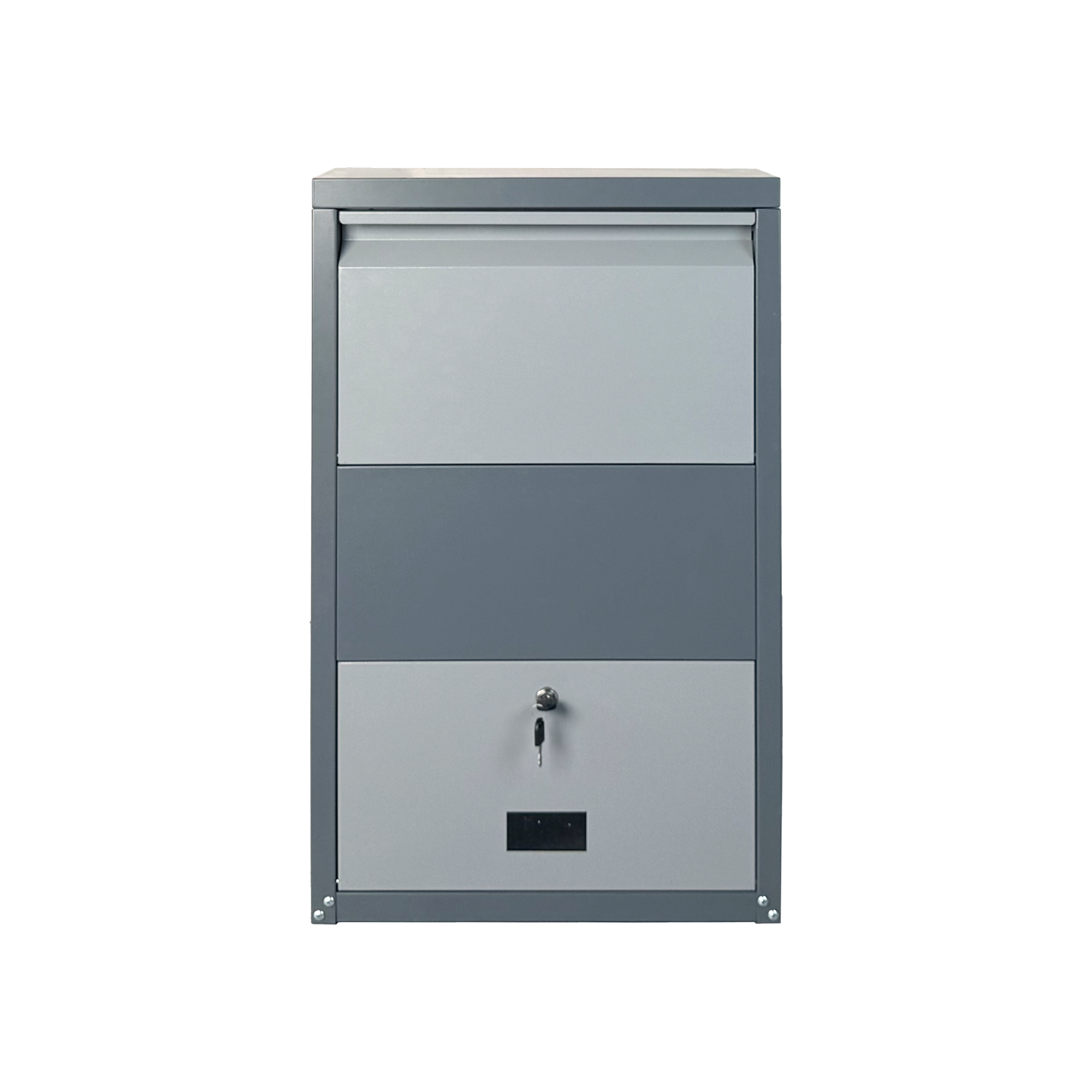 Package Delivery Box for Outside,  Cold-Rolled Steel Delivery Box for Packages & Mails, Anti-Theft Lockable Large Mailbox for Porch, House, Curbside