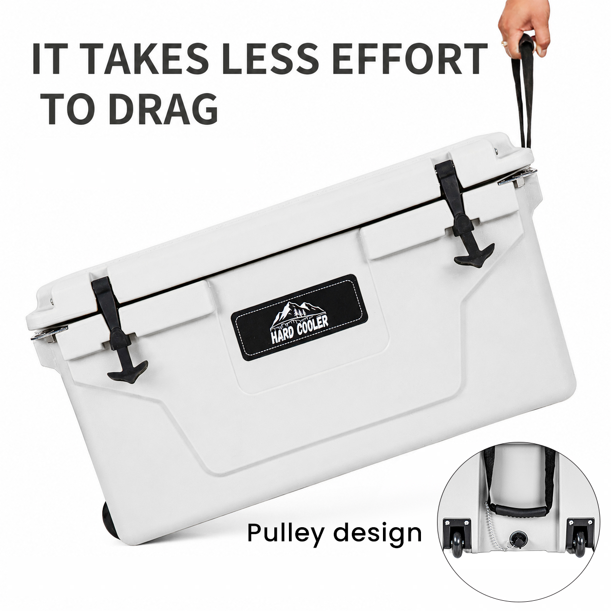 White outdoor Camping Picnic Fishing portable cooler 65QT Portable Insulated Cooler Box — foto 6