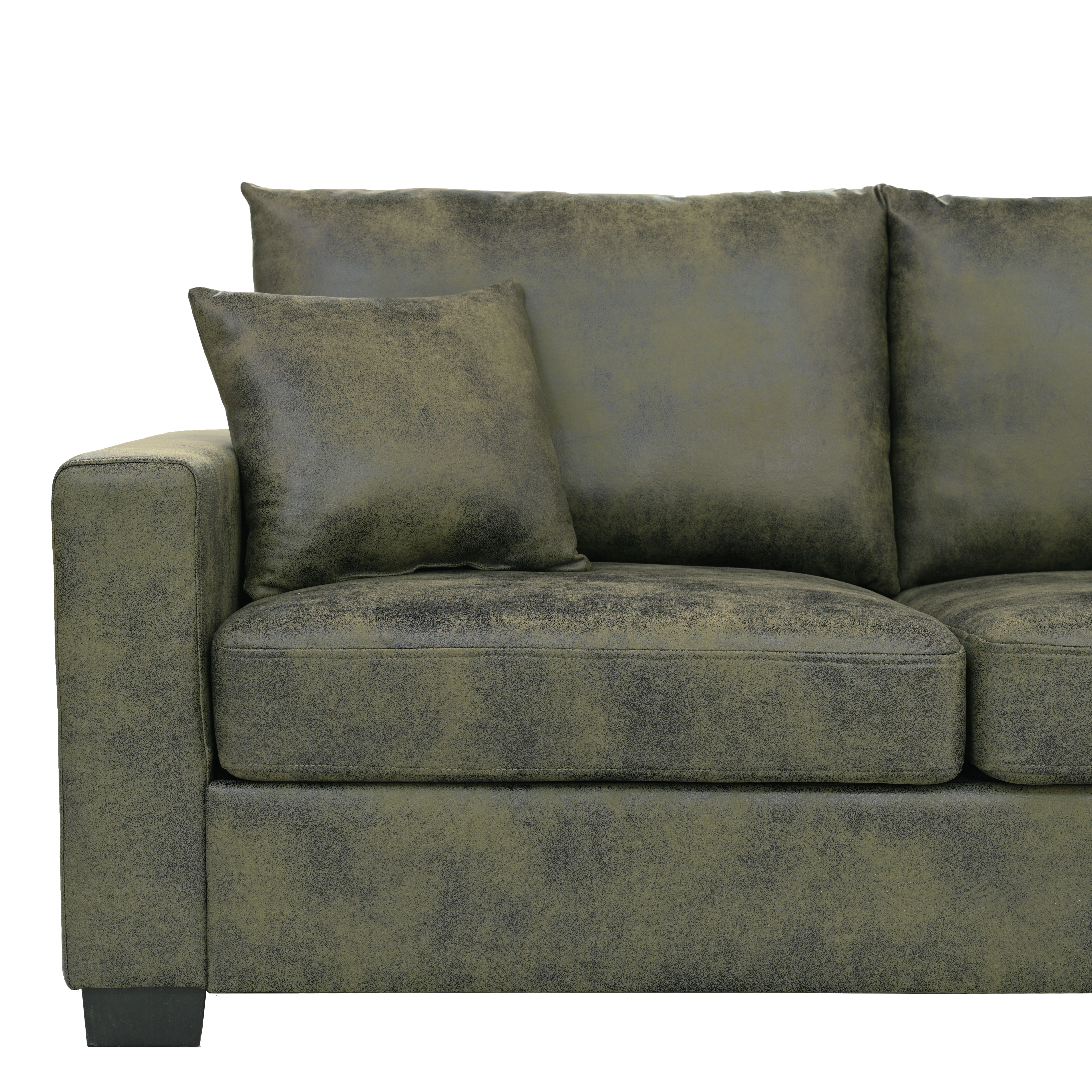 This 69-inch two-seater sofa features a Foil fabric and comes with two throw pillows, offering a comfortable seating experience suitable for any setting. — foto 8