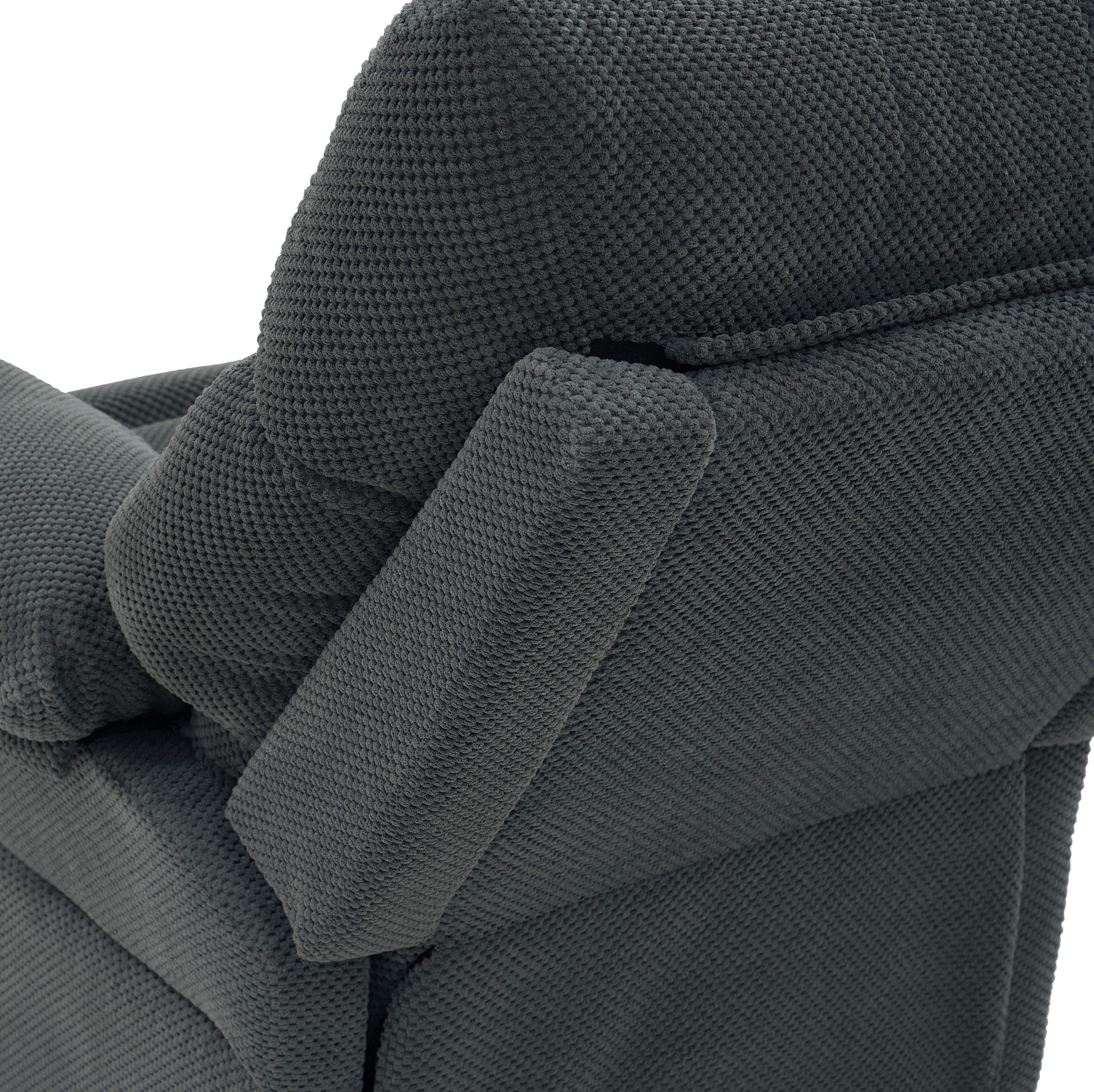Modern Swivel Rocker Recliner Chair, Manual Overstuffed Glider Armchair with Textured Fabric for Living Room and Nursery — foto 6