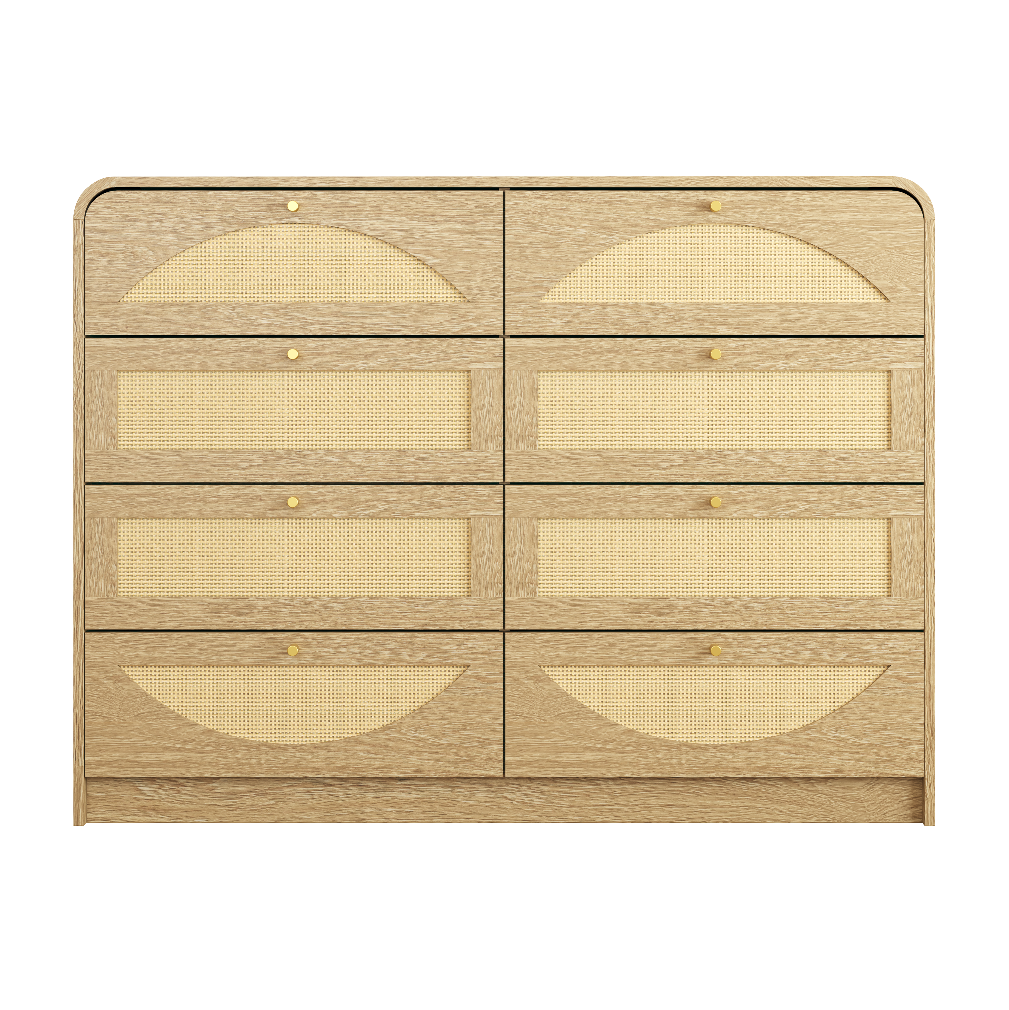 Rattan 8-Drawer Dresser