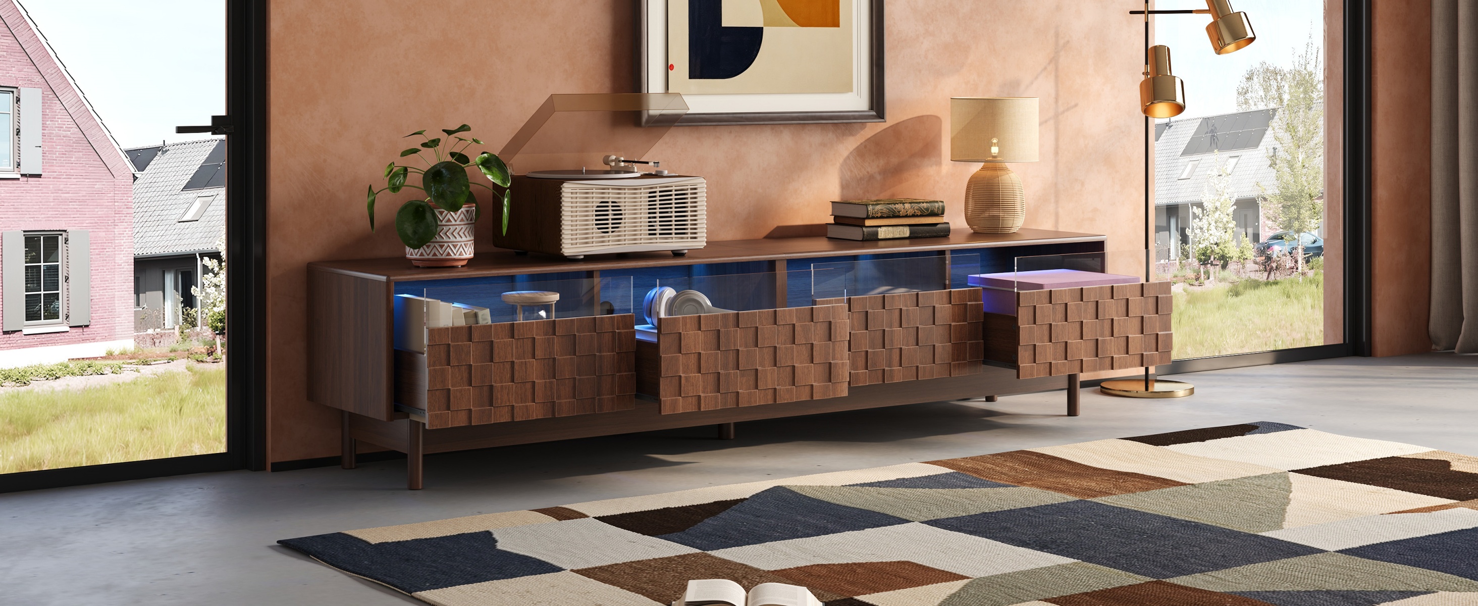 Wood TV Stand, picture 4 of 4