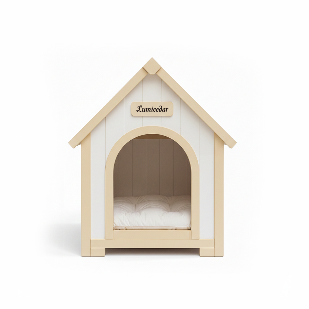 Modern Indoor Wooden Dog House with EVA Cushion – Solid Cedar Pet House for Small Dogs & Cats — foto 8