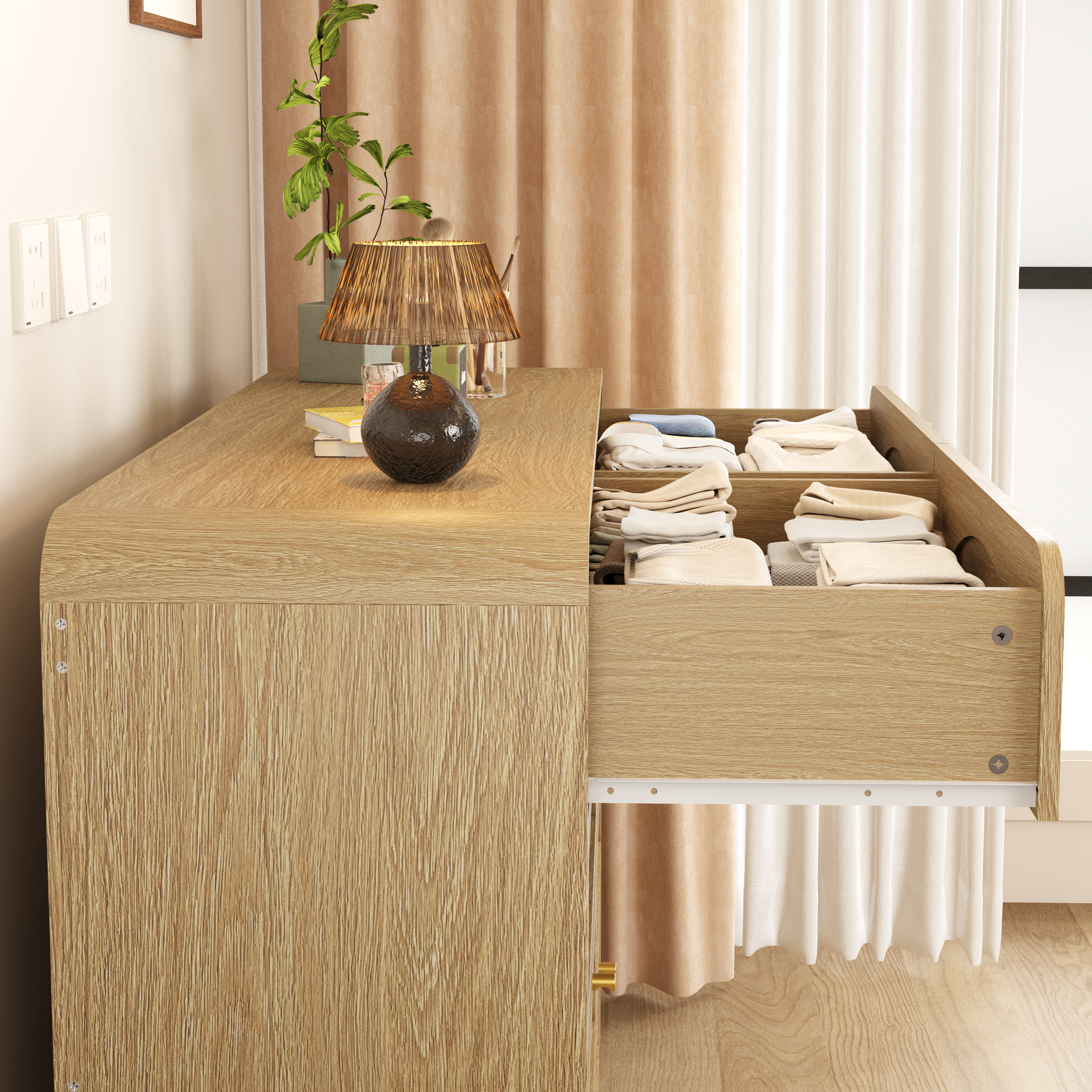 Rattan 8-Drawer Dresser, picture 3 of 5