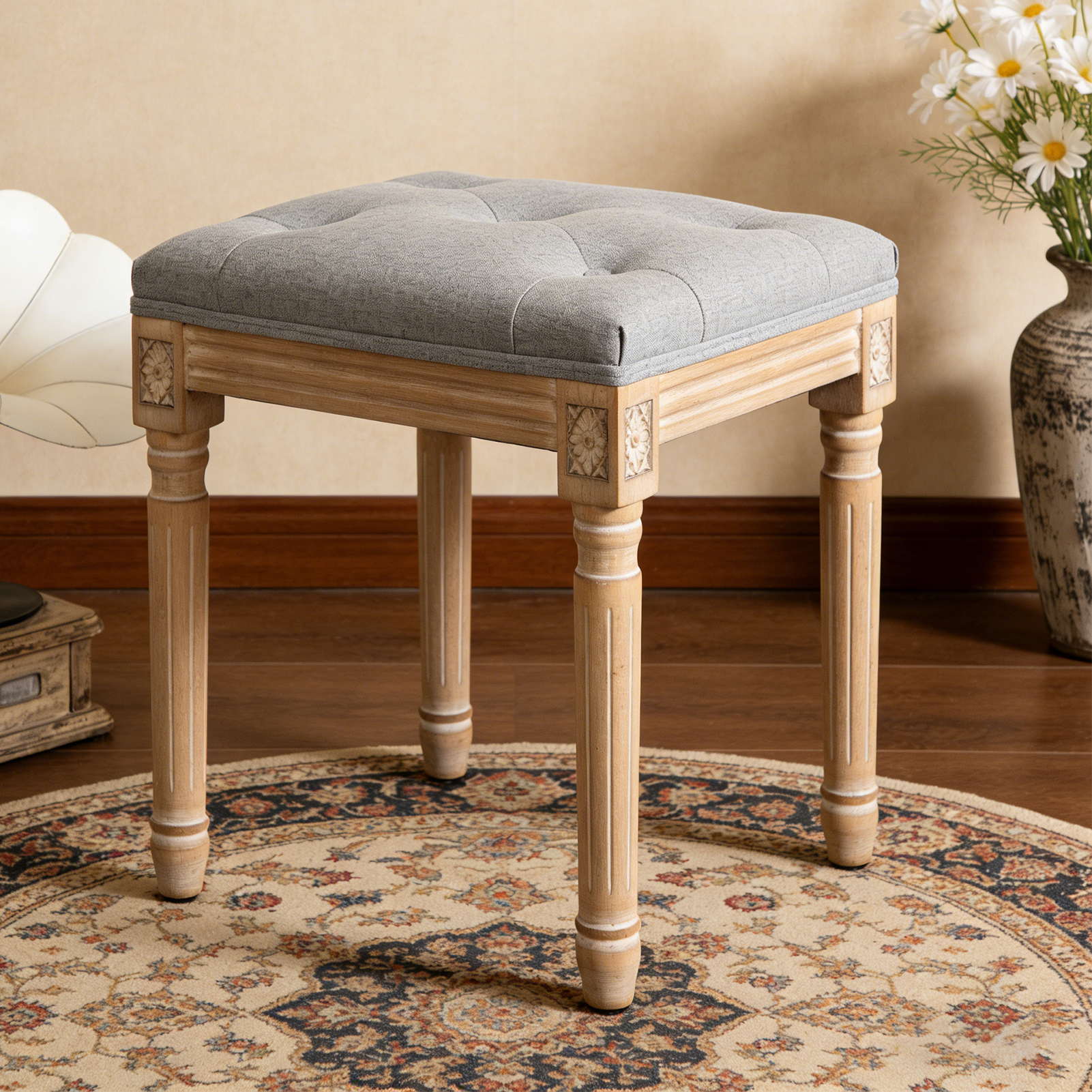Tufted Vanity Stool, picture 3 of 5