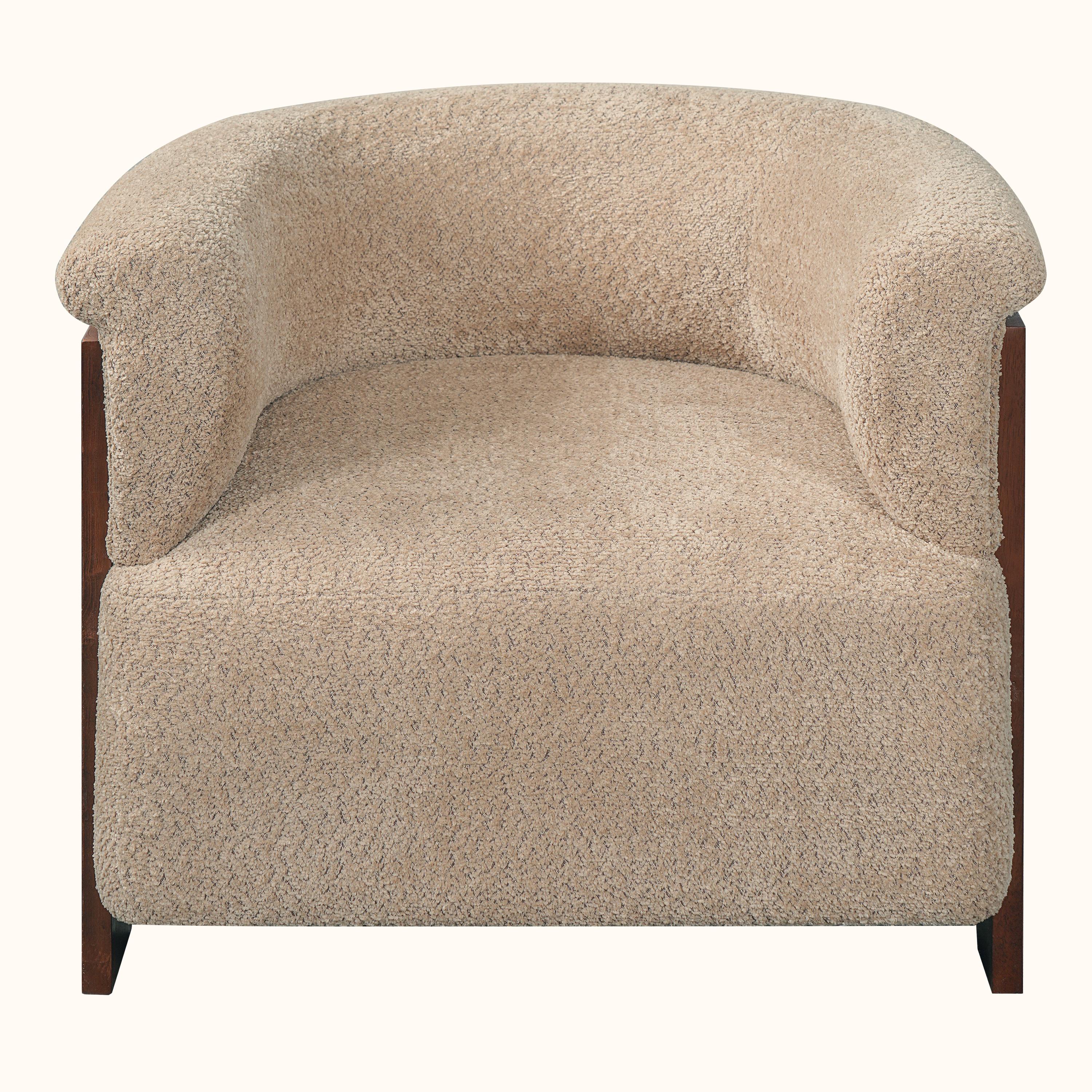 Teddy Fleece Barrel Accent Chair, picture 3 of 5