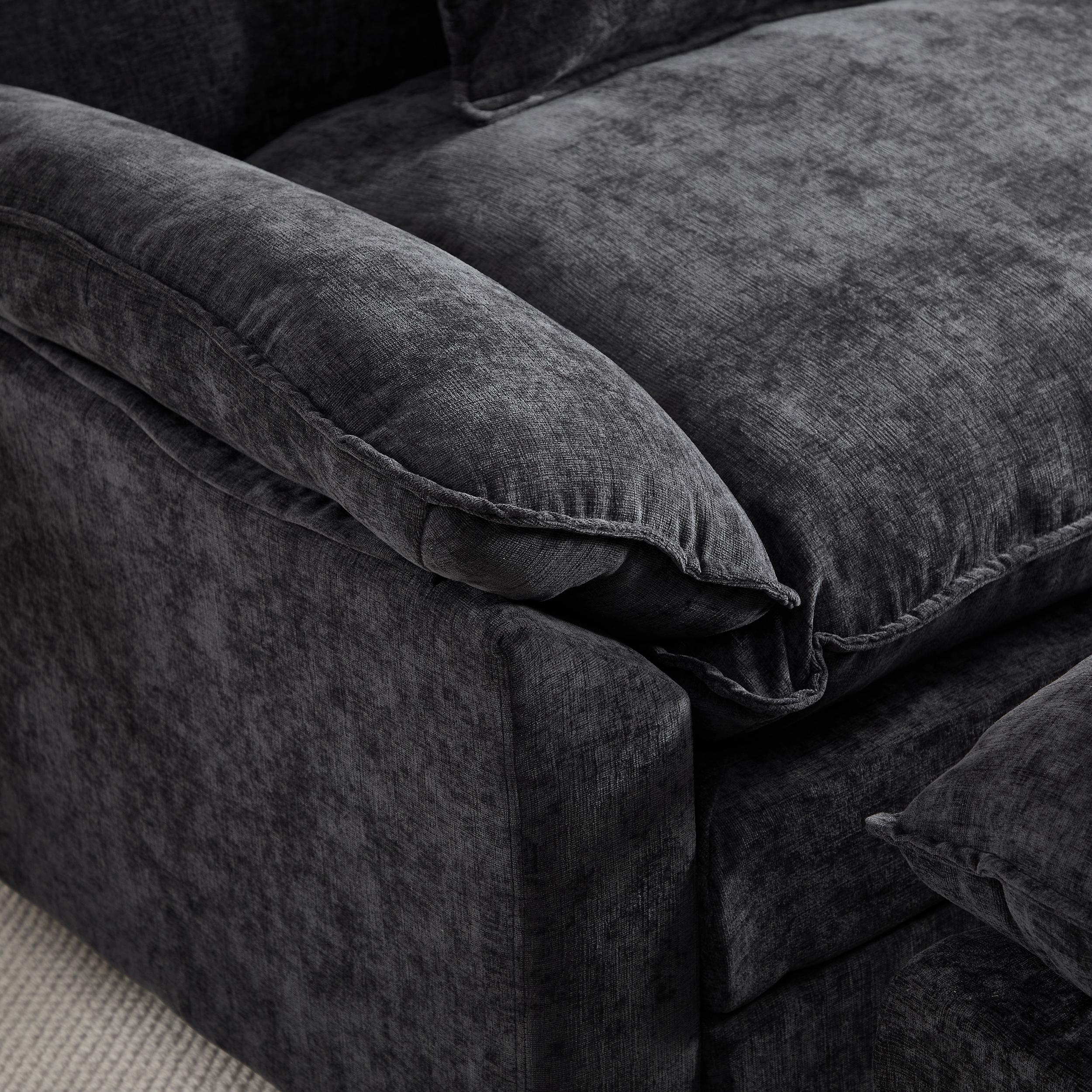Chenille Accent Chair with Ottoman, picture 4 of 5