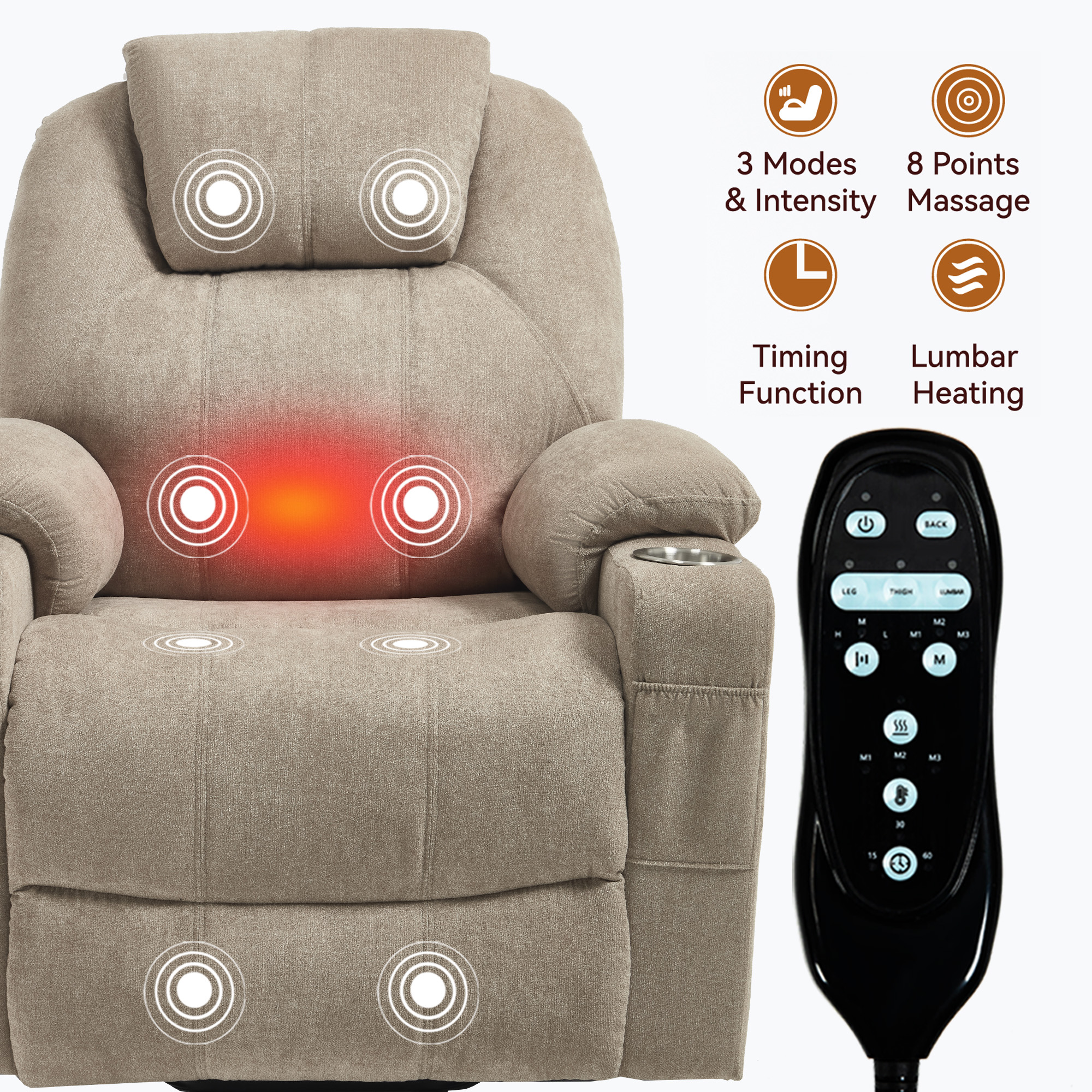 Polyester Power Lift Recliner Chair, picture 3 of 5