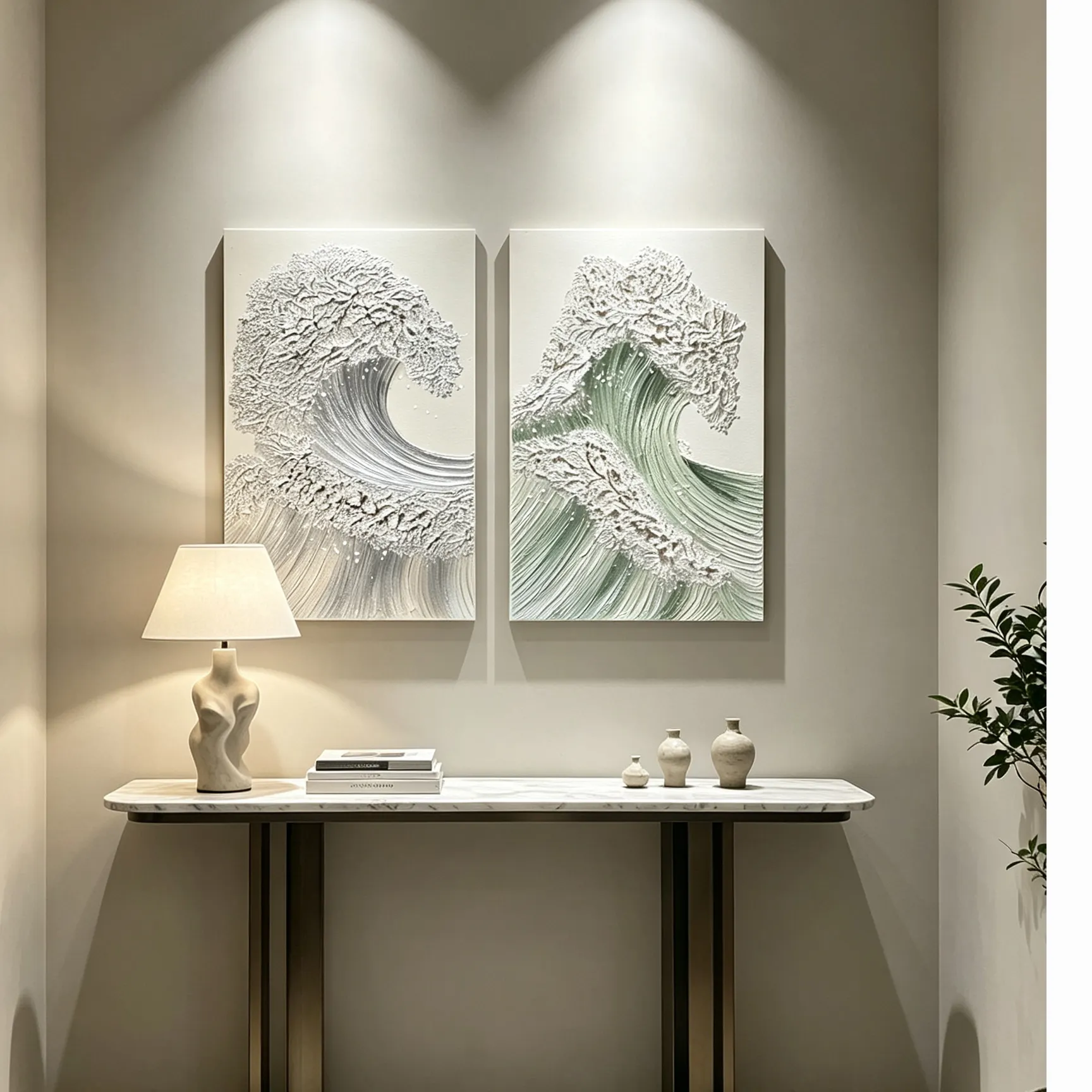 24x36 Set of 2 Ocean Wave Wall