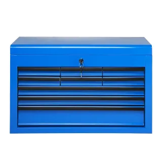 Heavy Duty Metal Tool Box, 24-inch, Portable Metal Tool Box with 9 Drawers, Small Tool Chest with EVA Liners, Ball Bearing Slide Drawers Locking & Powder Coated Finish, Multi-Funct