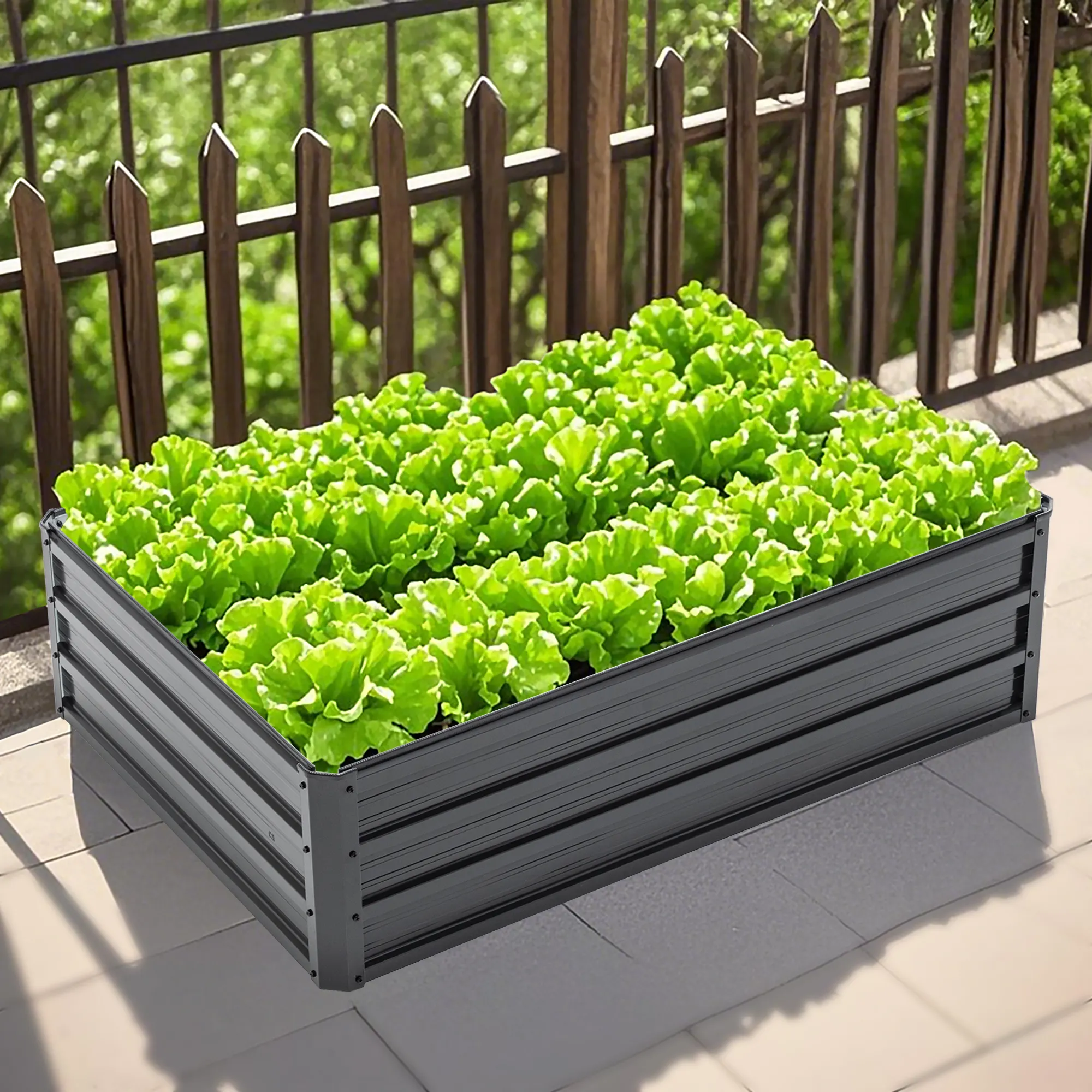 4x3x1ft Metal Raised Garden Bed, Deep Root