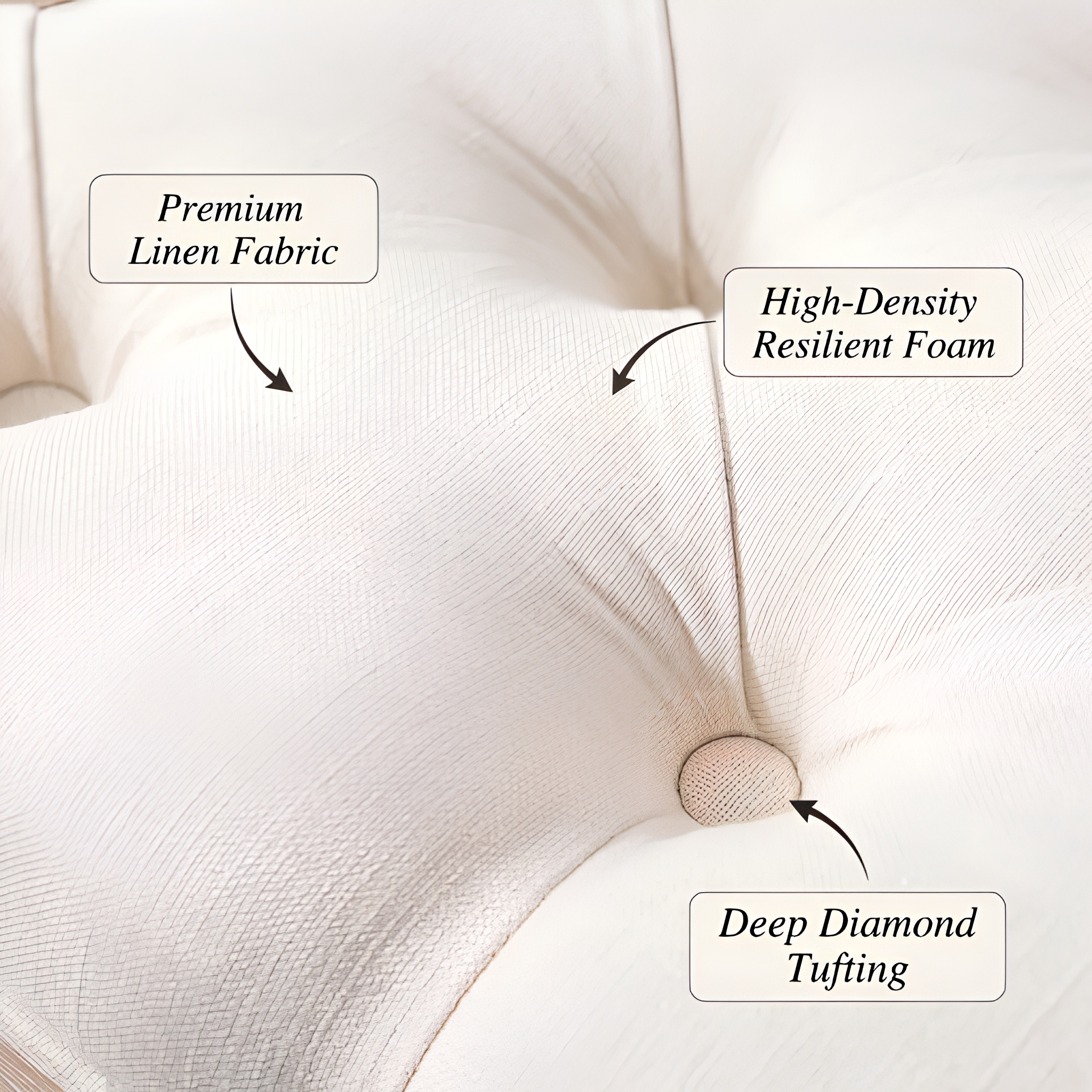 Linen Upholstered Bedroom Bench, picture 4 of 4