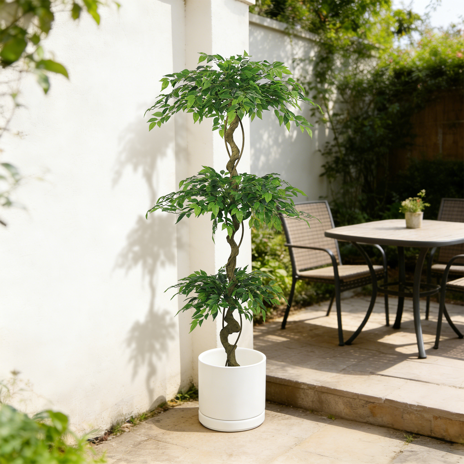 6FT Artificial Ficus Tree, Lifelike Faux Banyan Tree with Pot for Home, Office Patio Decor, 1pc/set — foto 5