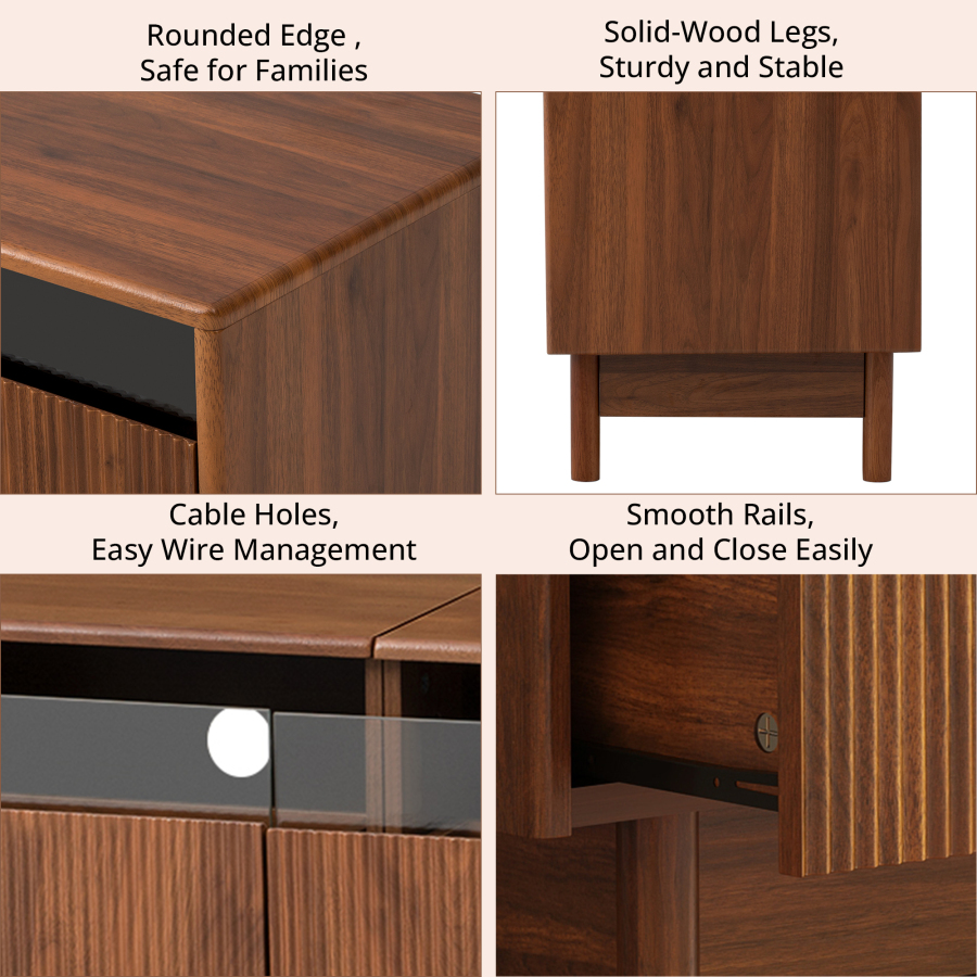 78inch TV Stand for Living Room - up to 85 Inch TVs, Modern Entertainment Center with Drawers, TV Console Table with Glass Drawers for Bedroom, Living Room