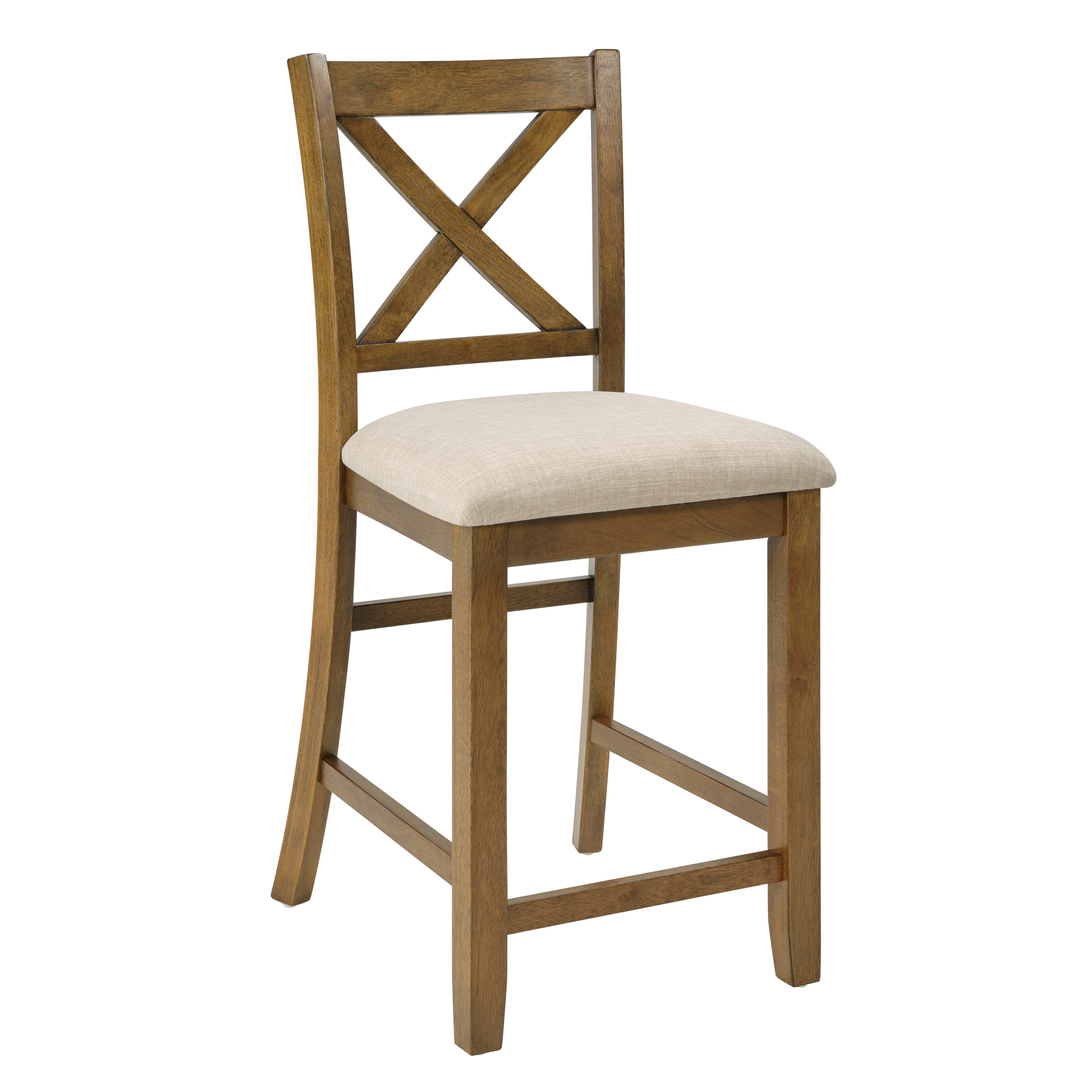 Oak Finish 5-Piece Counter Height Dining Set – Square Table & 4 X-Back Chairs, Solid Wood Frame, Waterproof Surface, Easy Assembly – Perfect for Small Spaces, Kitchen, Apartment or Breakfast Nook — foto 8
