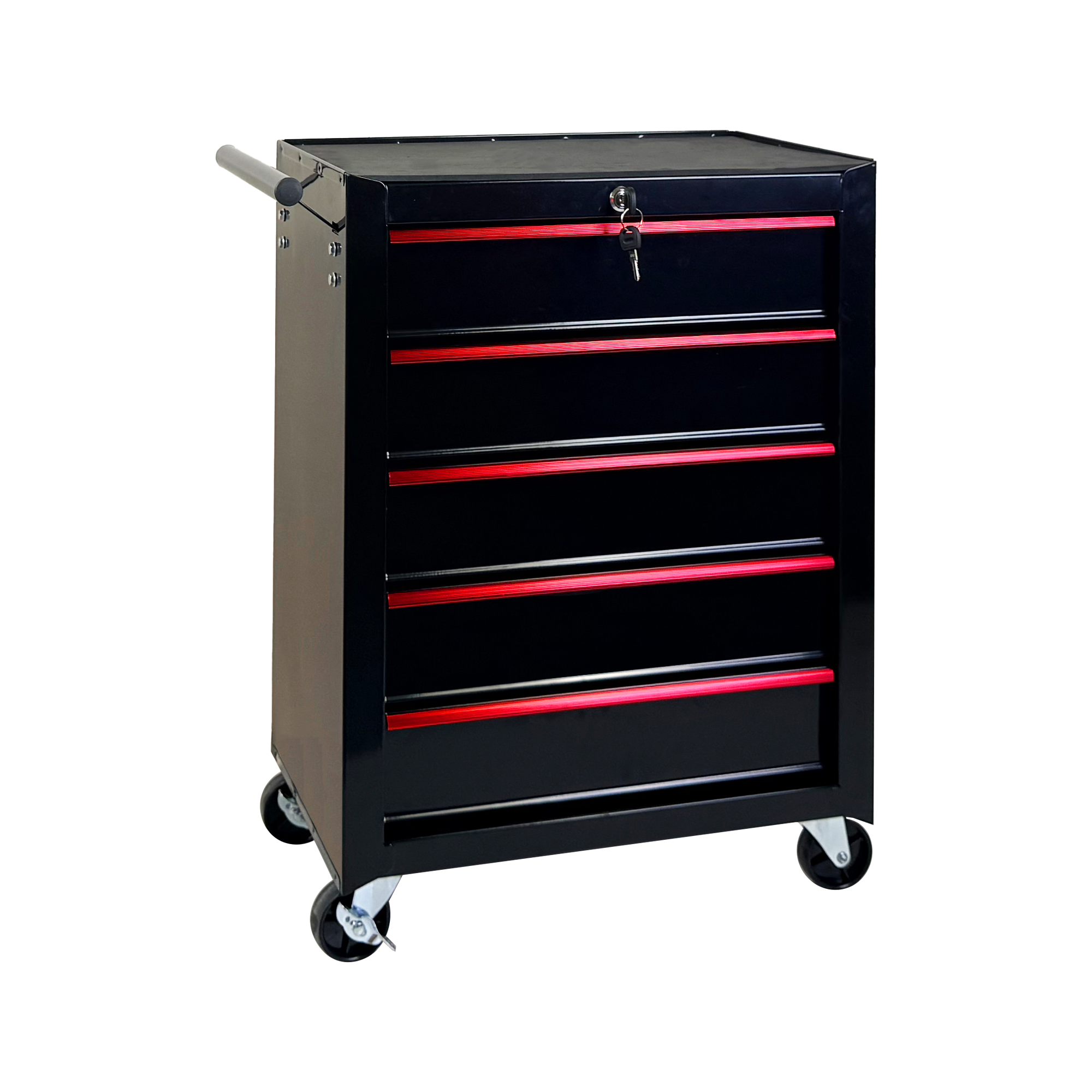 Rolling Metal Tool Chest with 5 Drawers, 20" 5-Drawer Tool Chest Cabinet with Ball Bearing Drawer Slides, Steel Tool Storage Box Organizer -BLACK — foto 2