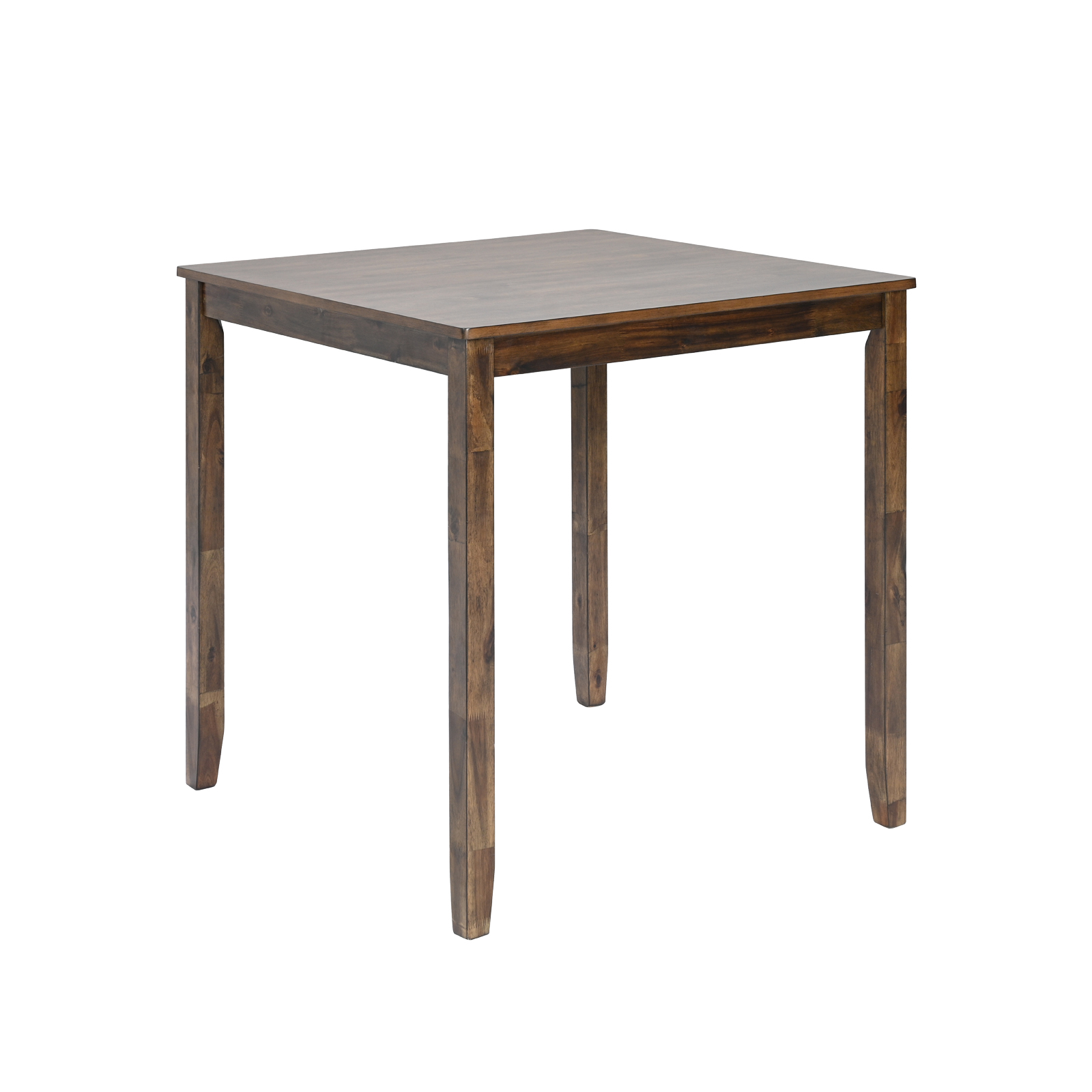 Wooden Dining Square Table, Kitchen Table for Small Space, 4 Person Counter Height Table, Walnut ONLY THE TABLE 3