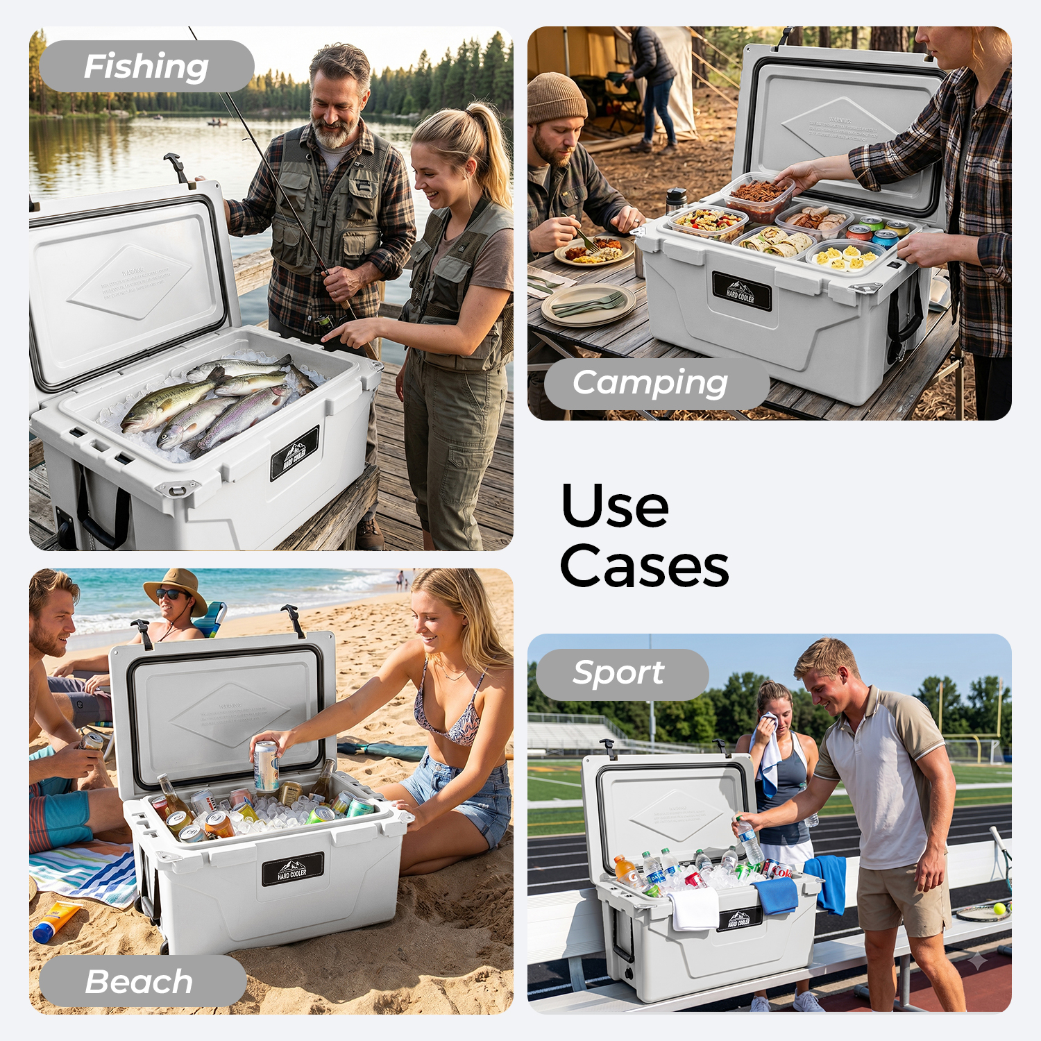 White outdoor Camping Picnic Fishing portable cooler 65QT Portable Insulated Cooler Box — foto 4