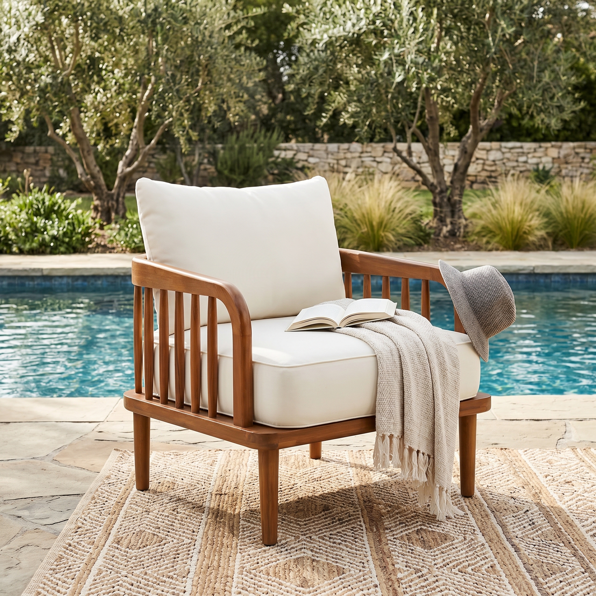 Acacia Wood Outdoor Patio Chair, picture 5 of 5