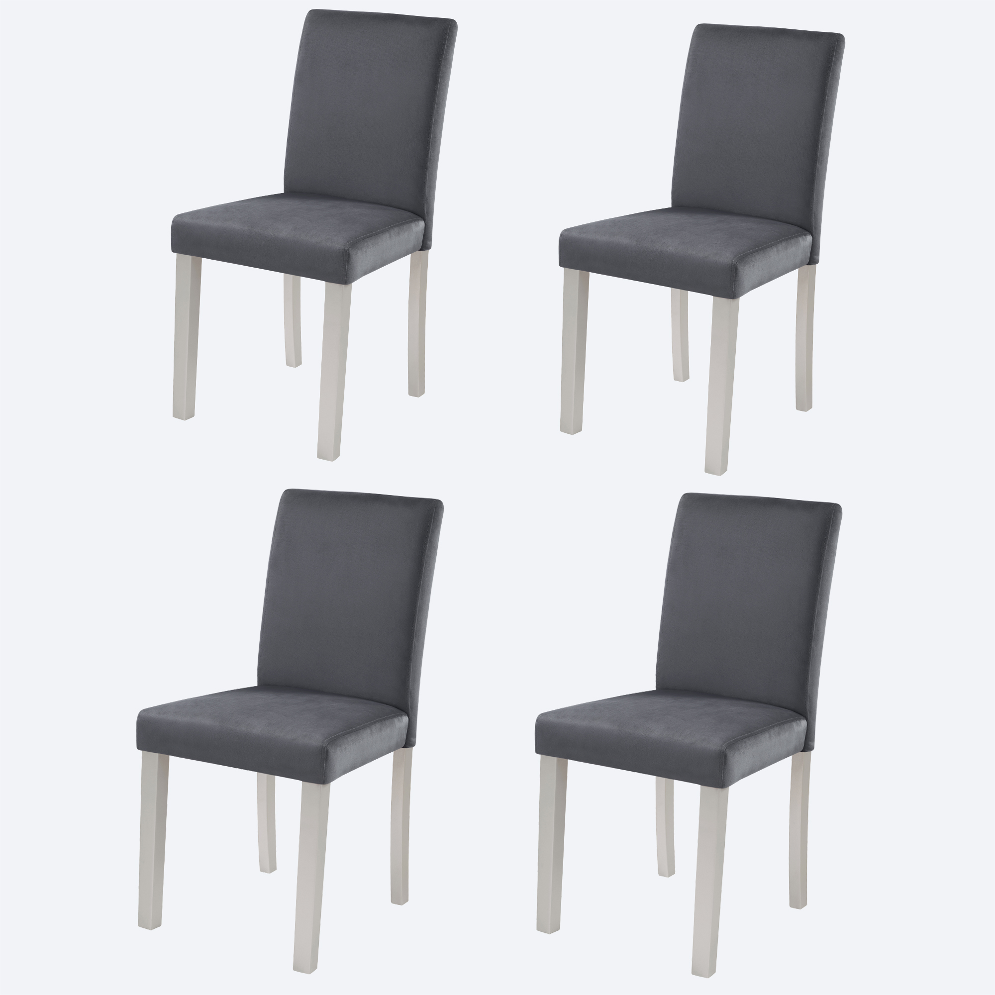 Dining Chairs set for 4,Kitchen Chair with Padded Seat, Side Chair for Dining Room, Silver grey 10