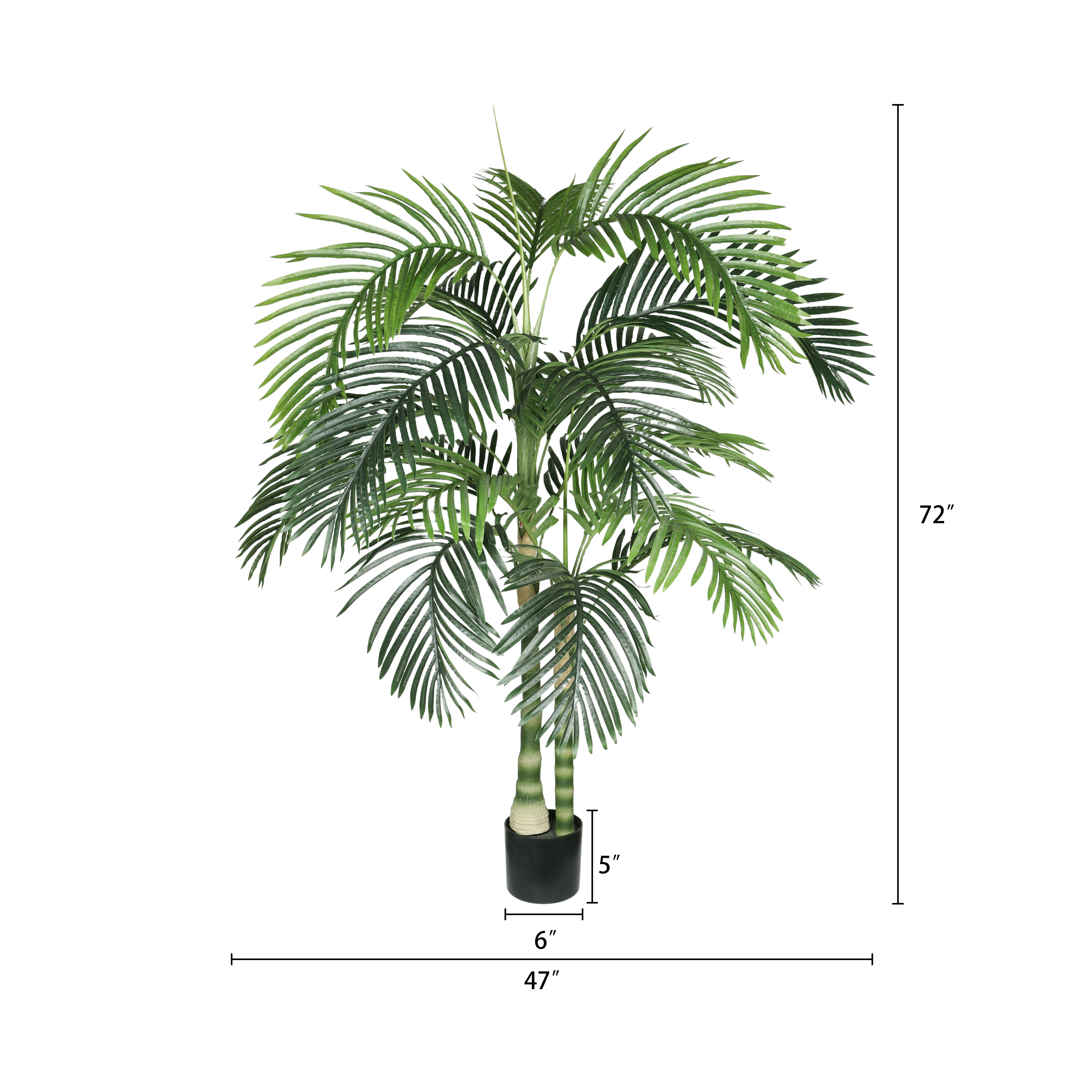 6FT Artificial Palm Tree with Black Plastic Pot, Tropical Fake Plant for Indoor Outdoor Decoration, Faux Palm, 1pc/set — foto 8