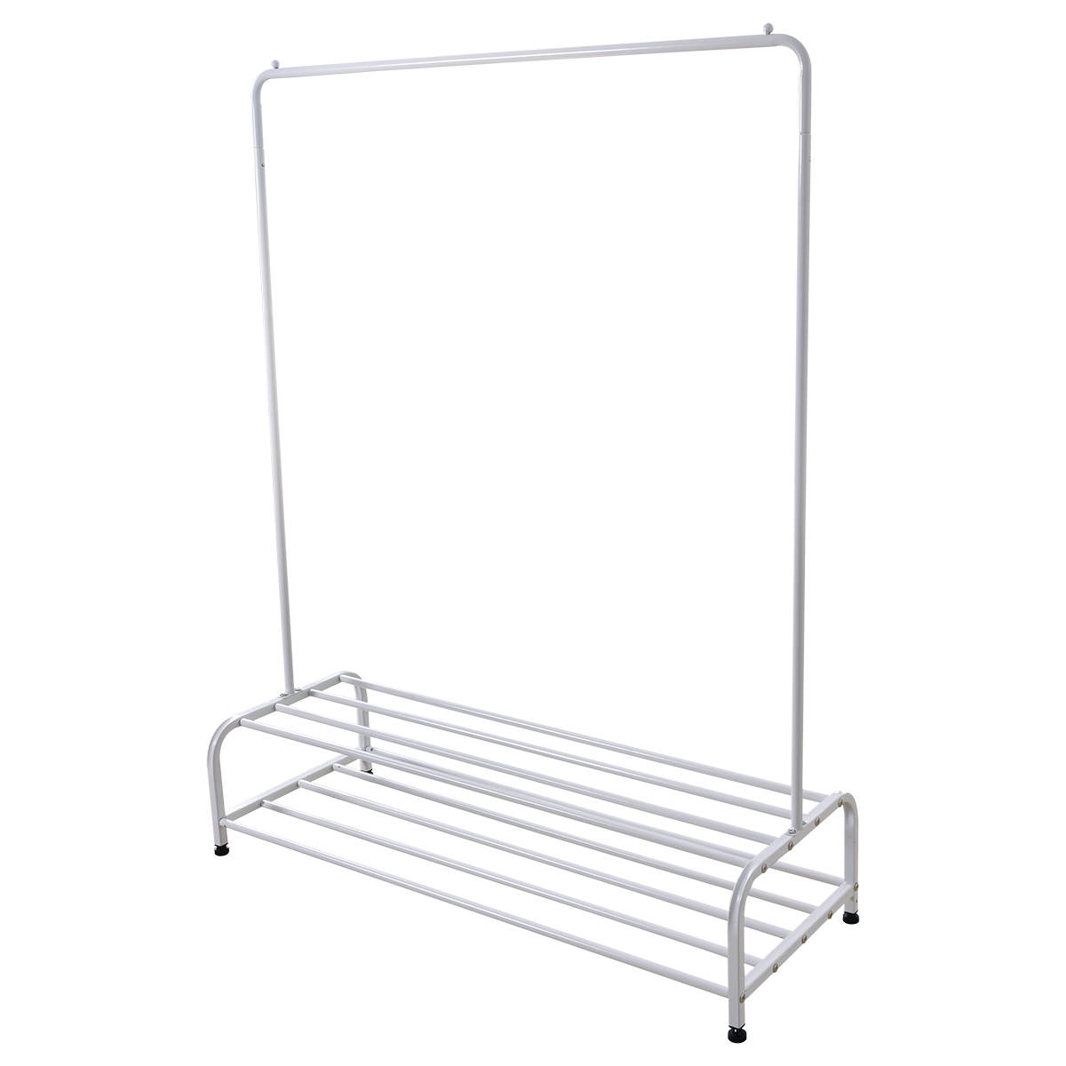 Heavy Duty Garment Rack, Metal Clothes Rack with Bottom Shelf, Standing Coat Rack for Bedroom, Laundry Room, Small Spaces, 47.2"L x 17.7"W, White — foto 5