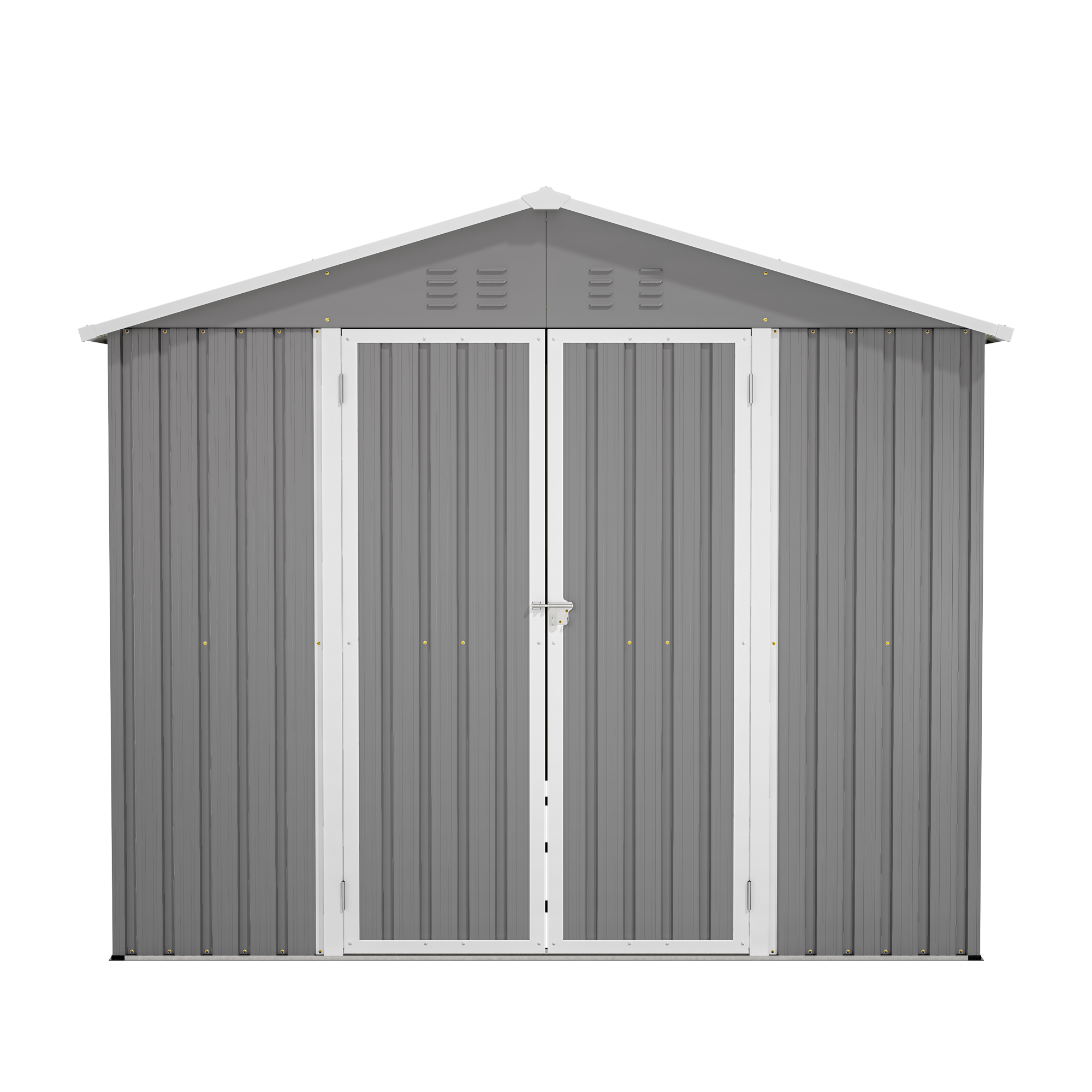 8x12 FT Outdoor Metal Storage Shed with Additional Side Door, Large Tool Shed with 2 Lockable Doors for Easy Access, Aluminum Frame, Grey Backyard Garden Patio Storage — foto 3