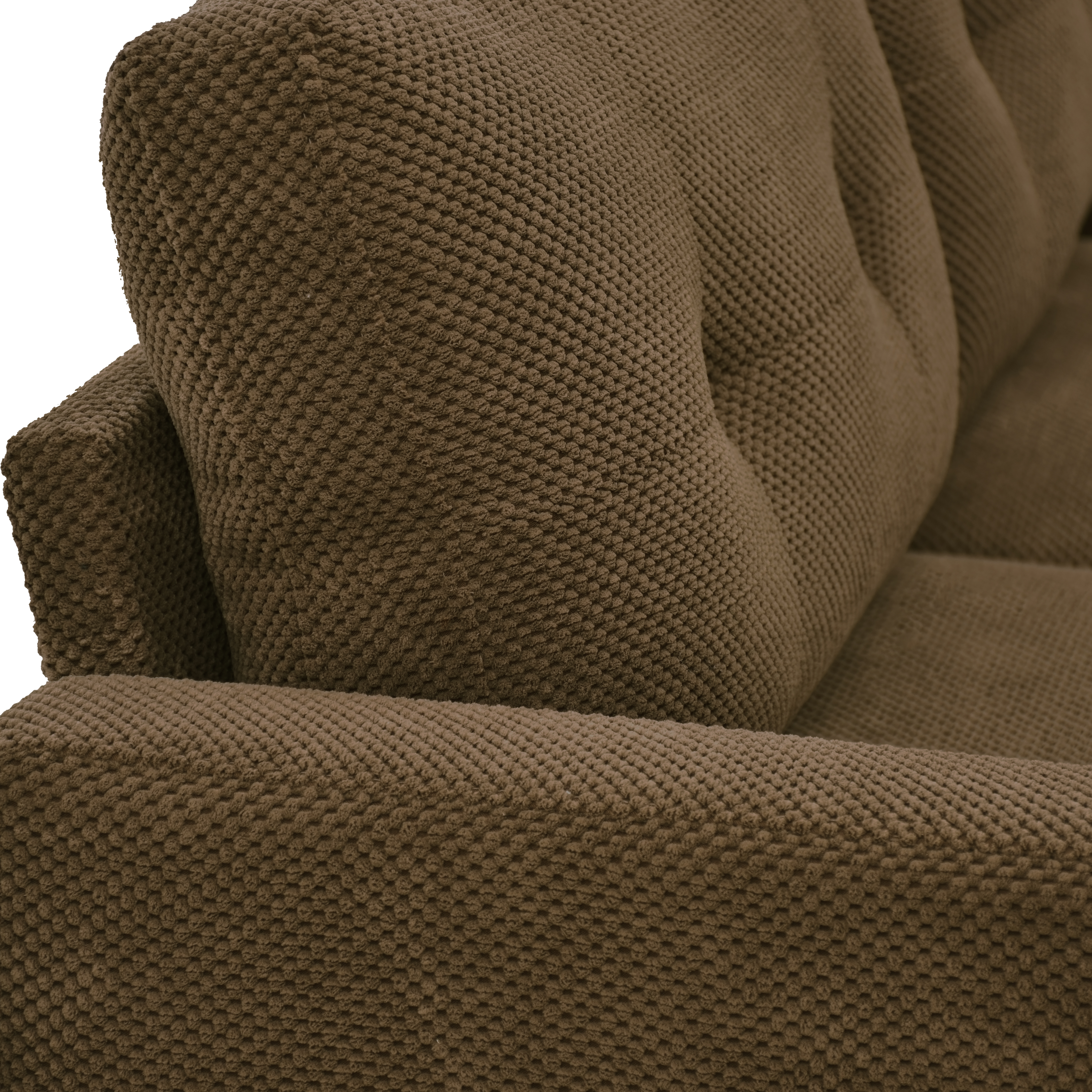 65-inch Modern Minimalist Two-Seater Sofa, featuring nubby upholstery and solid wood legs