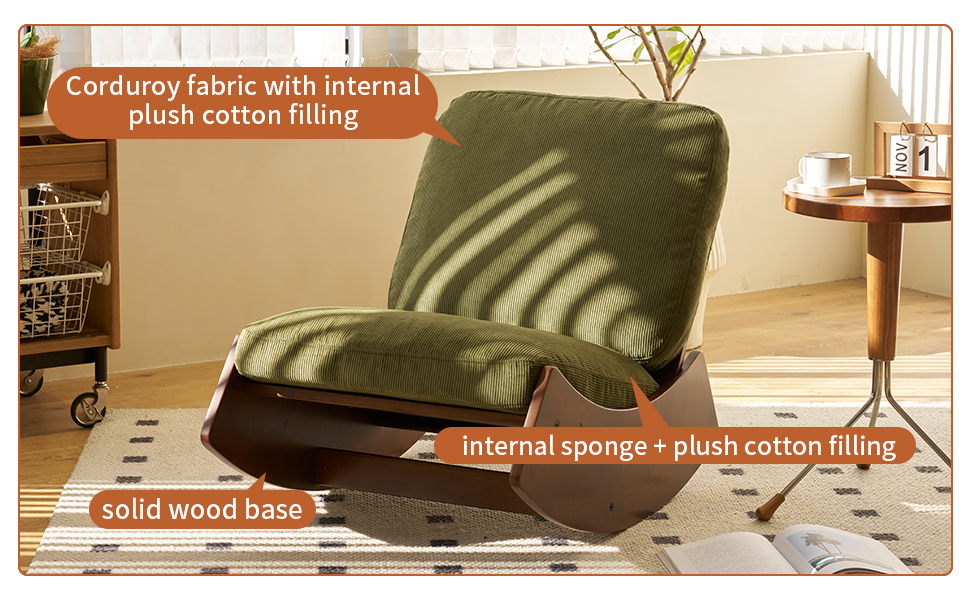 Upholstered Glider Rocking Chair, picture 2 of 5