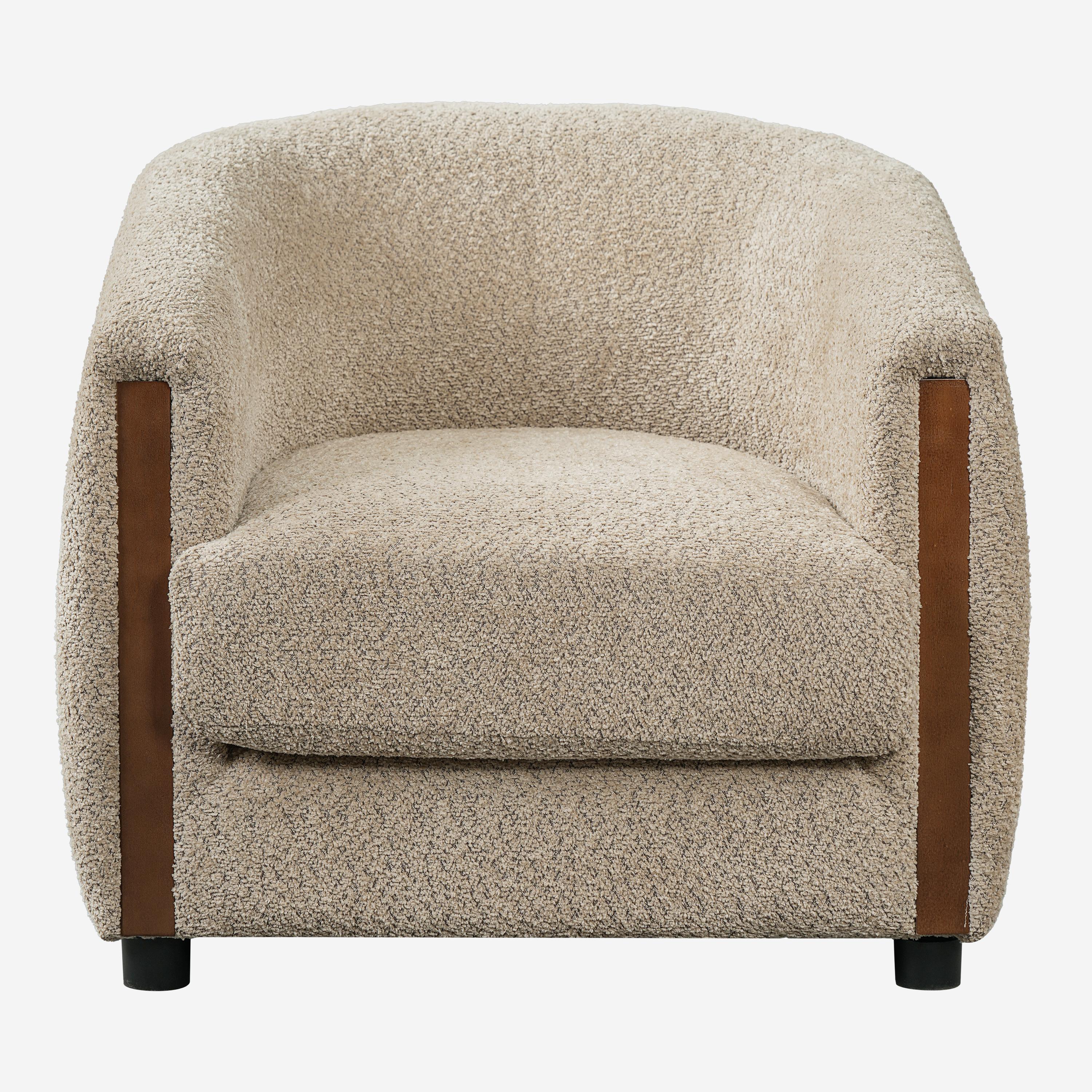 Teddy Fleece Barrel Accent Chair, picture 3 of 5
