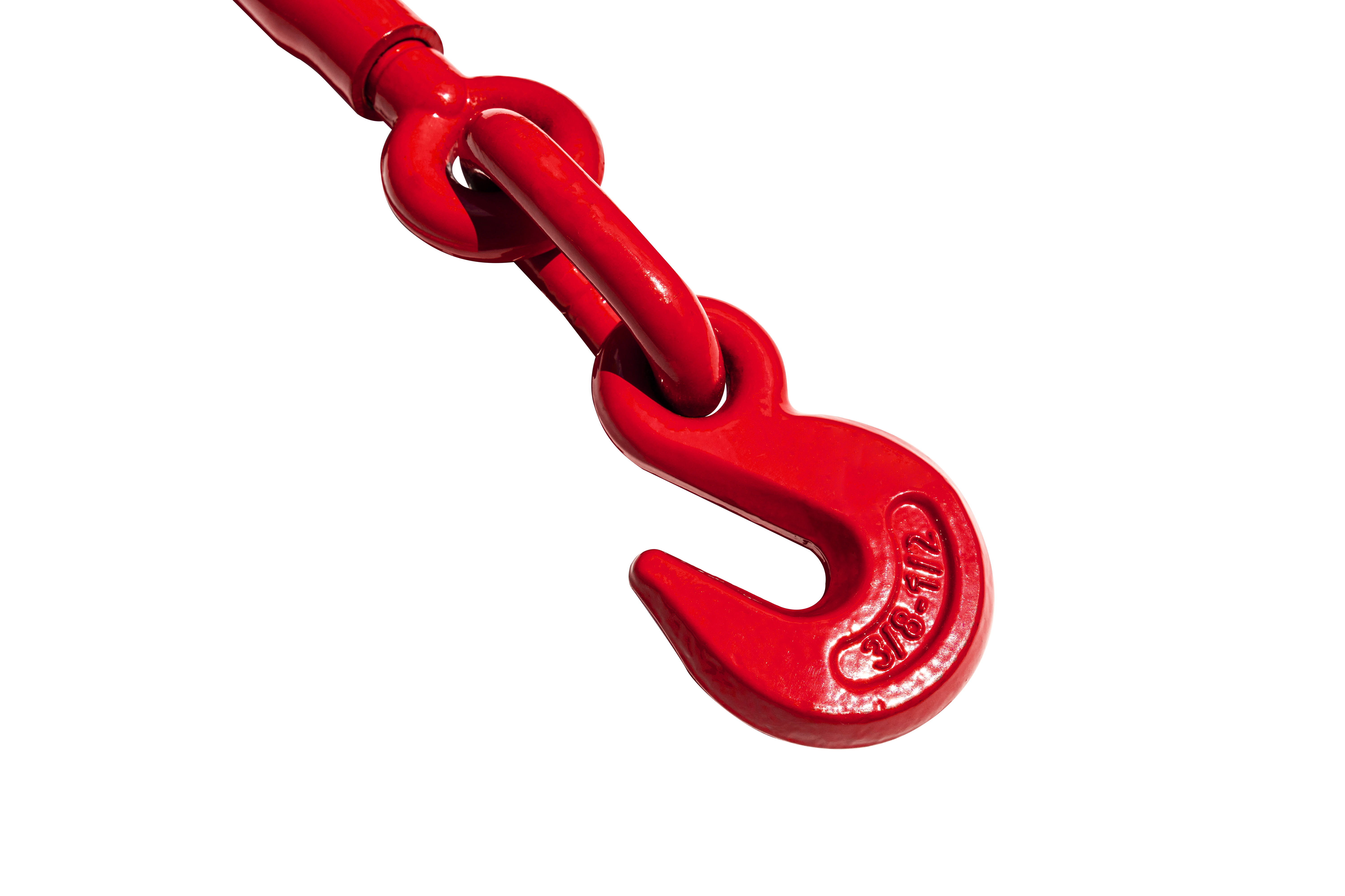 Ratchet tensioner with chain, cargo securing device - 3/8" G80 Tow Chain Bridle with Hooks, 14FT Heavy Duty Alloy Steel Recovery Chain Sling — foto 16