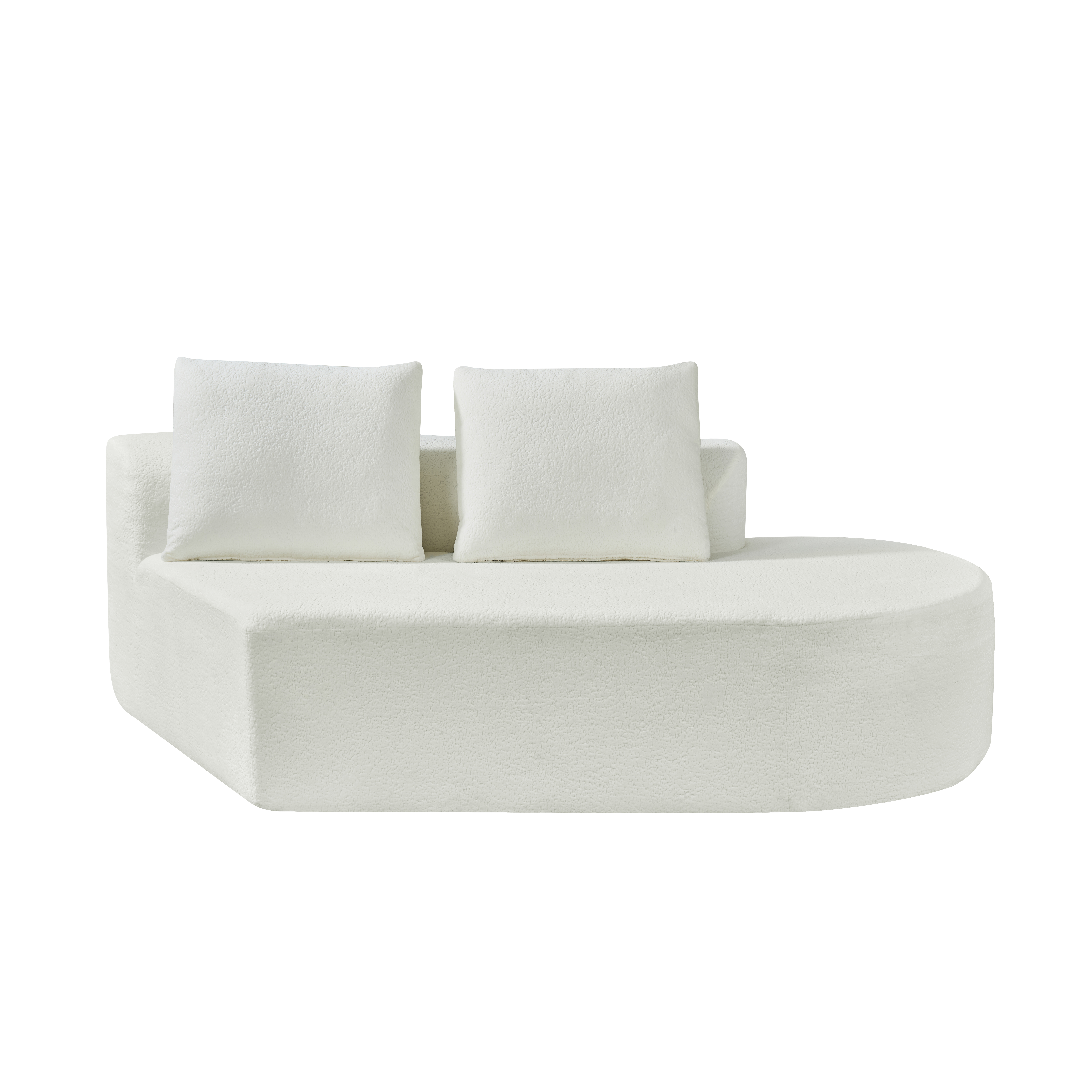 116" Modern Curved Sectional Sofa with High-Density Fully Compressed Sponge and Chaise Lounge, Pearl Upholstery, 2-Piece Set, Fully Assembled Right Hand Facing, Perfect for Living Room, Lounge — foto 8