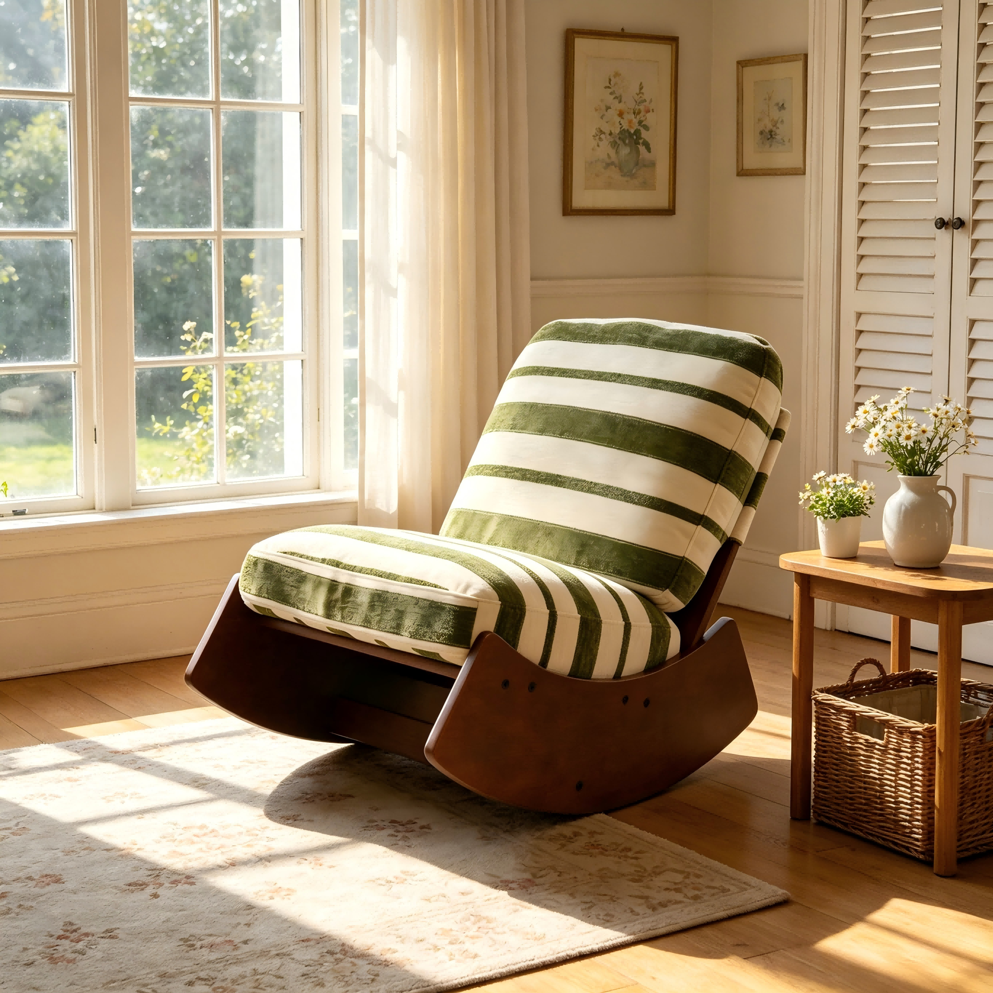 Upholstered Glider Rocking Chair