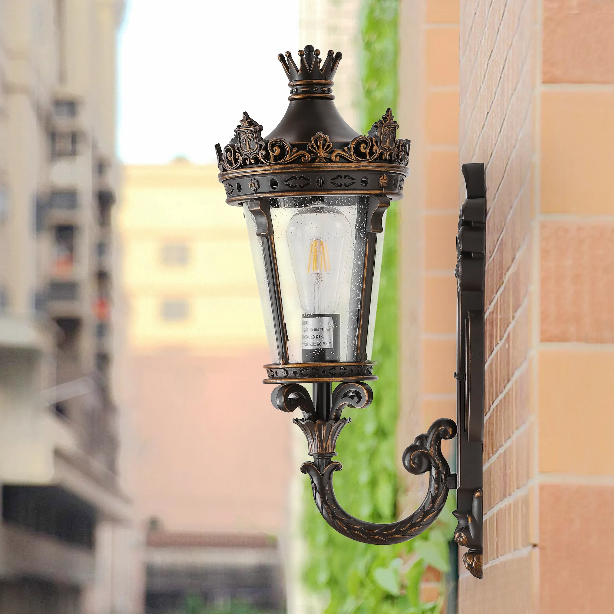 21"(H) Vintage Outdoor Wall Lantern, Waterproof Exterior