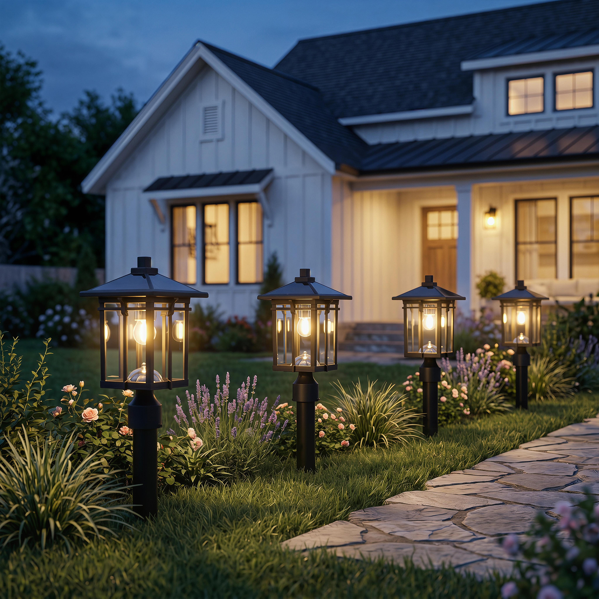 Solar Post Light Outdoor, Dusk to Dawn Post Lamp Solar Powered with Pier Mount Base for Pole Pillar Gates Yard Garden Pathway — foto 4
