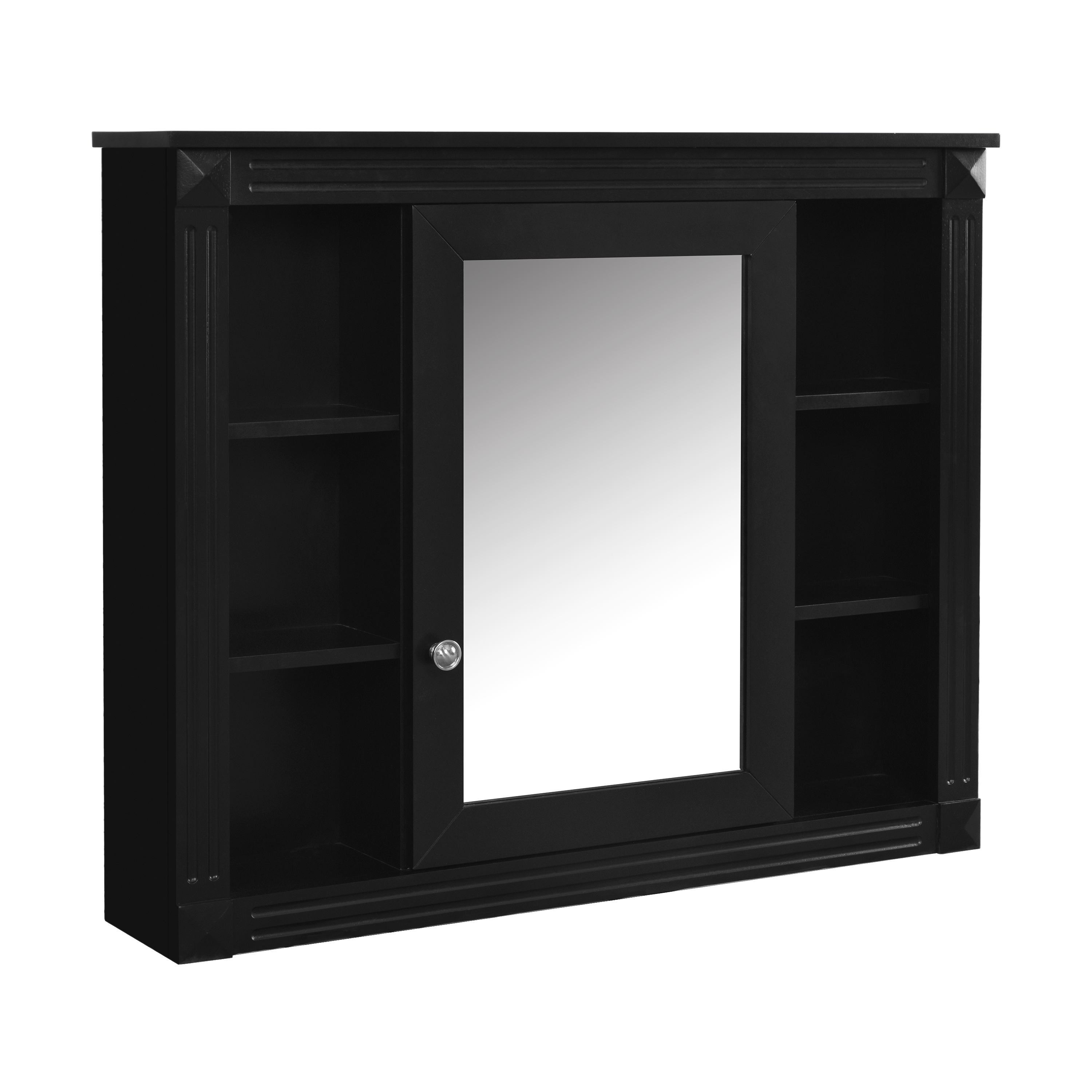 36'' Bathroom Vanity with Top Sink, Black Mirror Cabinet, Modern Bathroom Storage Cabinet with 2 Soft Closing Doors, Single Sink Bathroom Vanity — foto 8