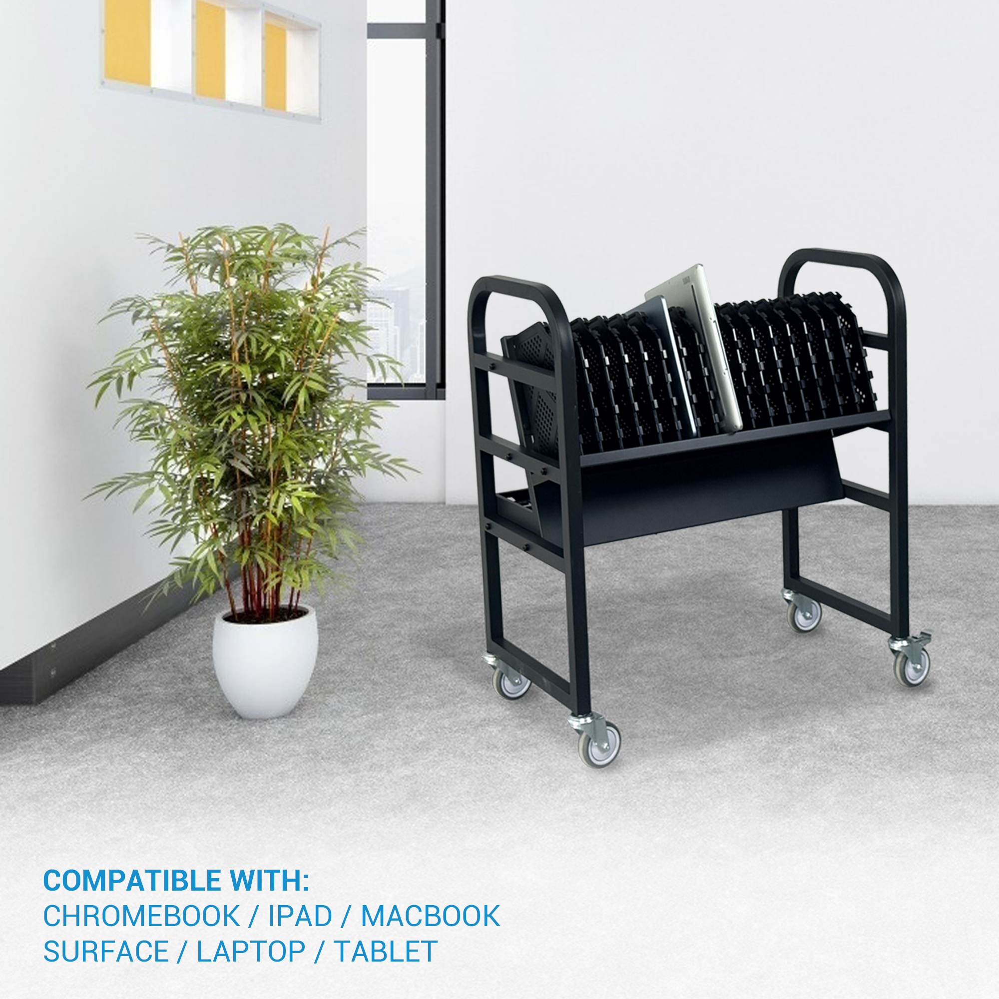 16-Device Mobile Open School Charging Cart Station for Ipads, Chromebooks, Tablets and Laptops Computer with Power Strip Included, Assembly Required — foto 7