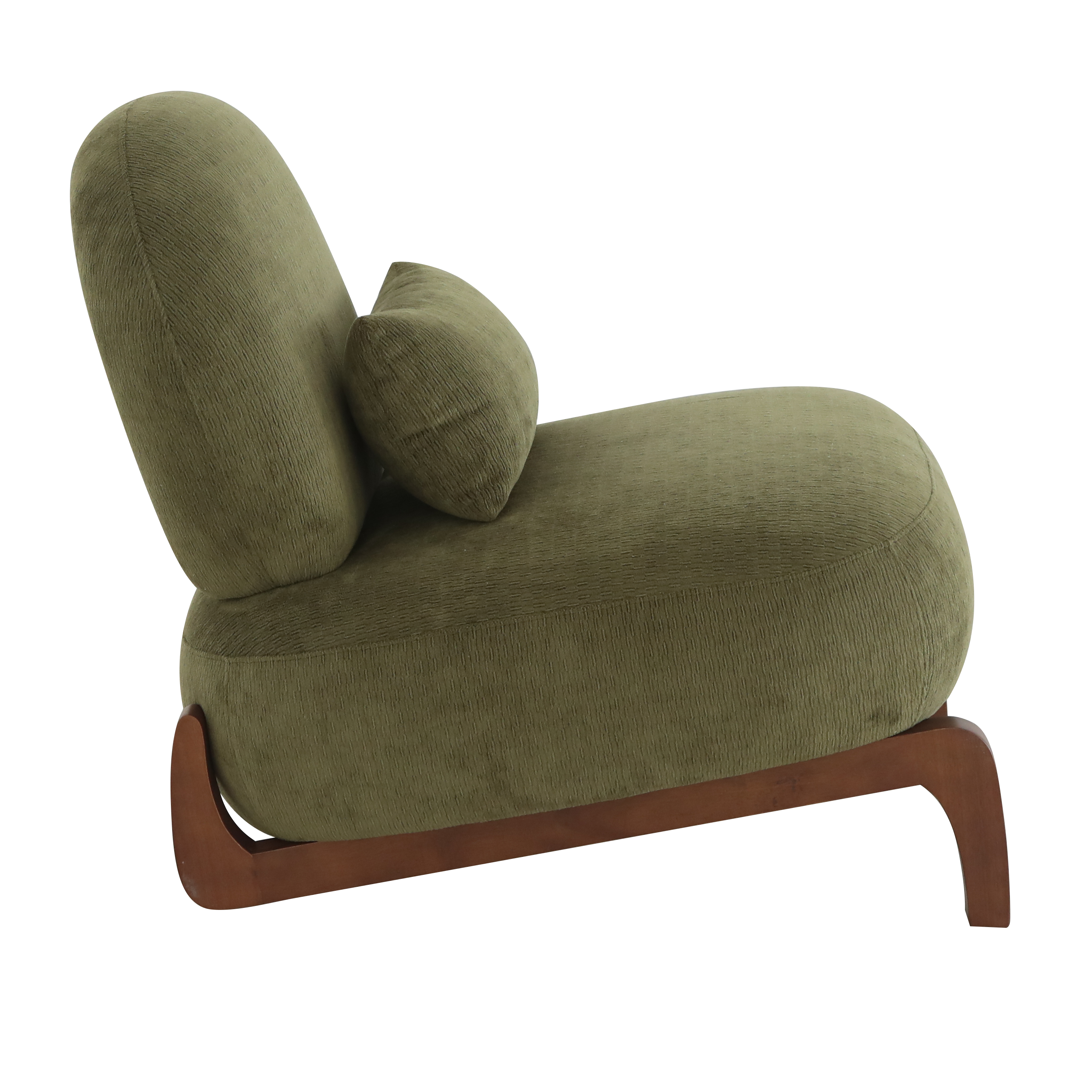 Cute Accent Chair with Solid Wood Legs, Velvet Living Room Chair with Soft Cushion, Cozy Bedroom Chair, Comfy Armless Reading Chair for Apartment, Waiting Room, Balcony (Green) — foto 6