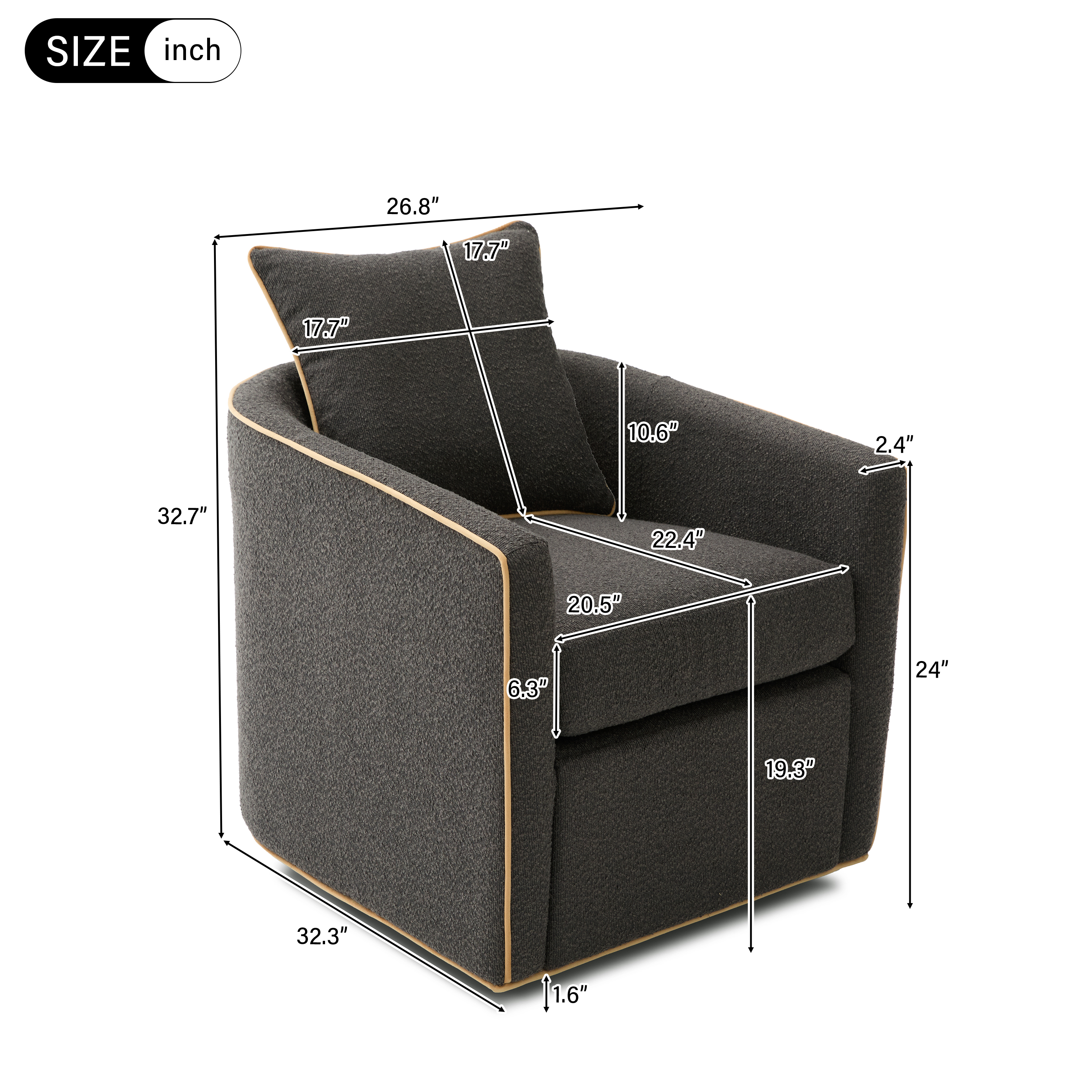 Swivel Accent Chair, picture 4 of 5
