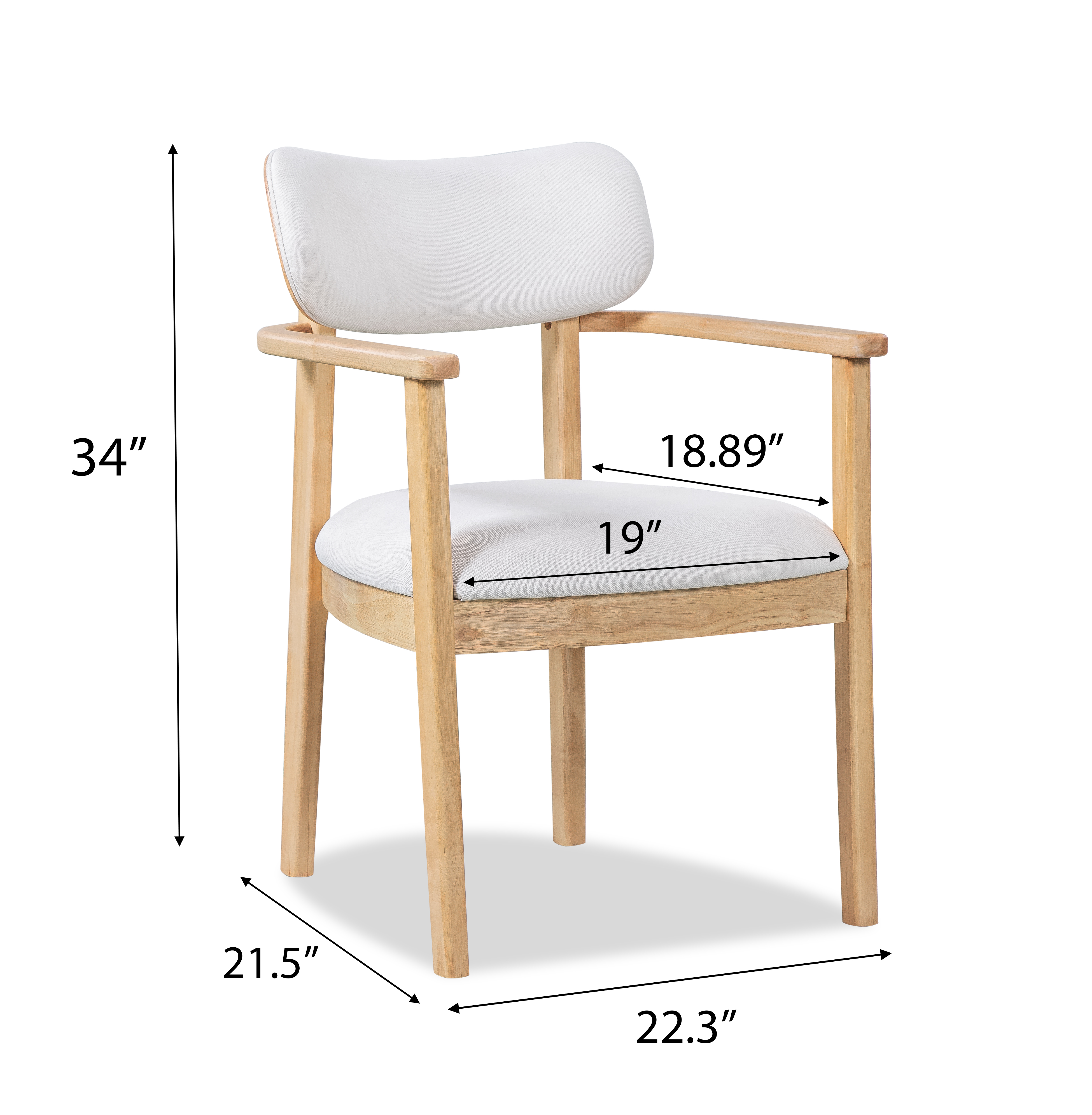 Indoor Upholstered Dining Chairs (Set of 2), Natural — foto 7
