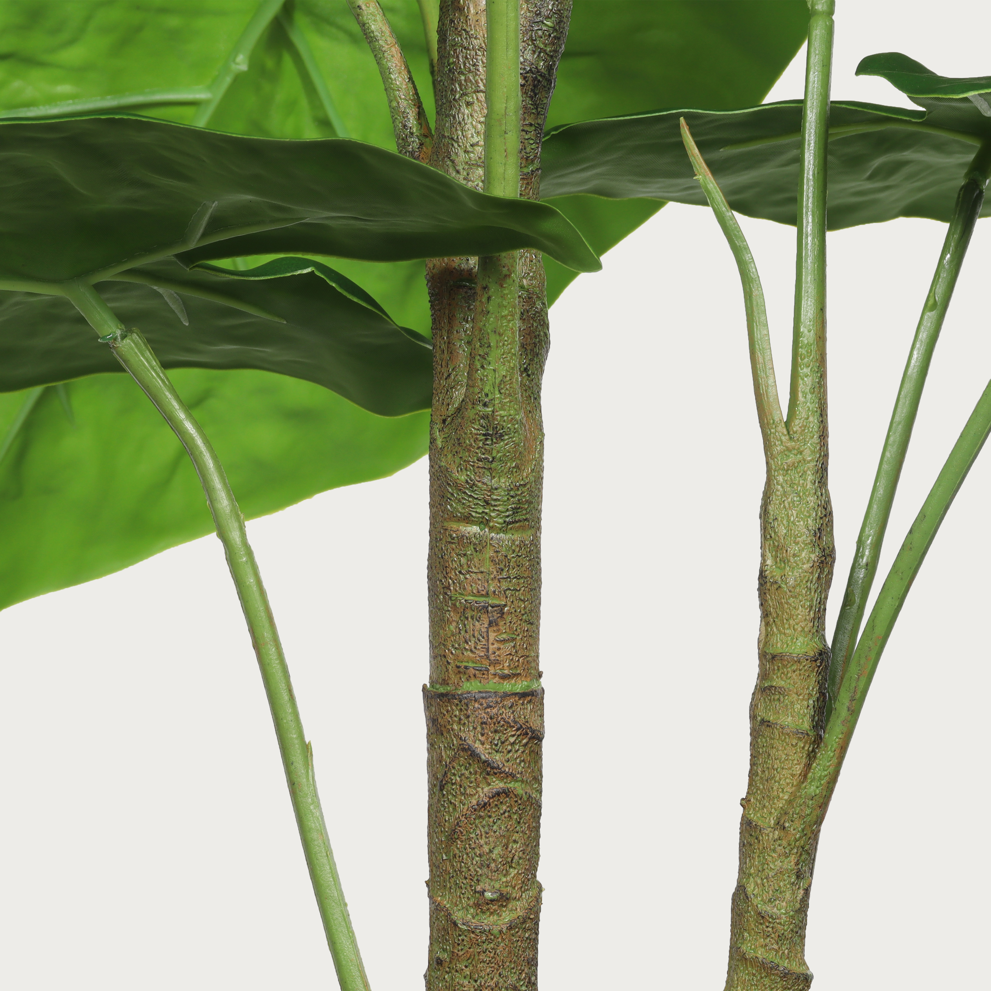 30'' Artificial Tropical Alocasia Leaf Plant With White Pot 2pc/set