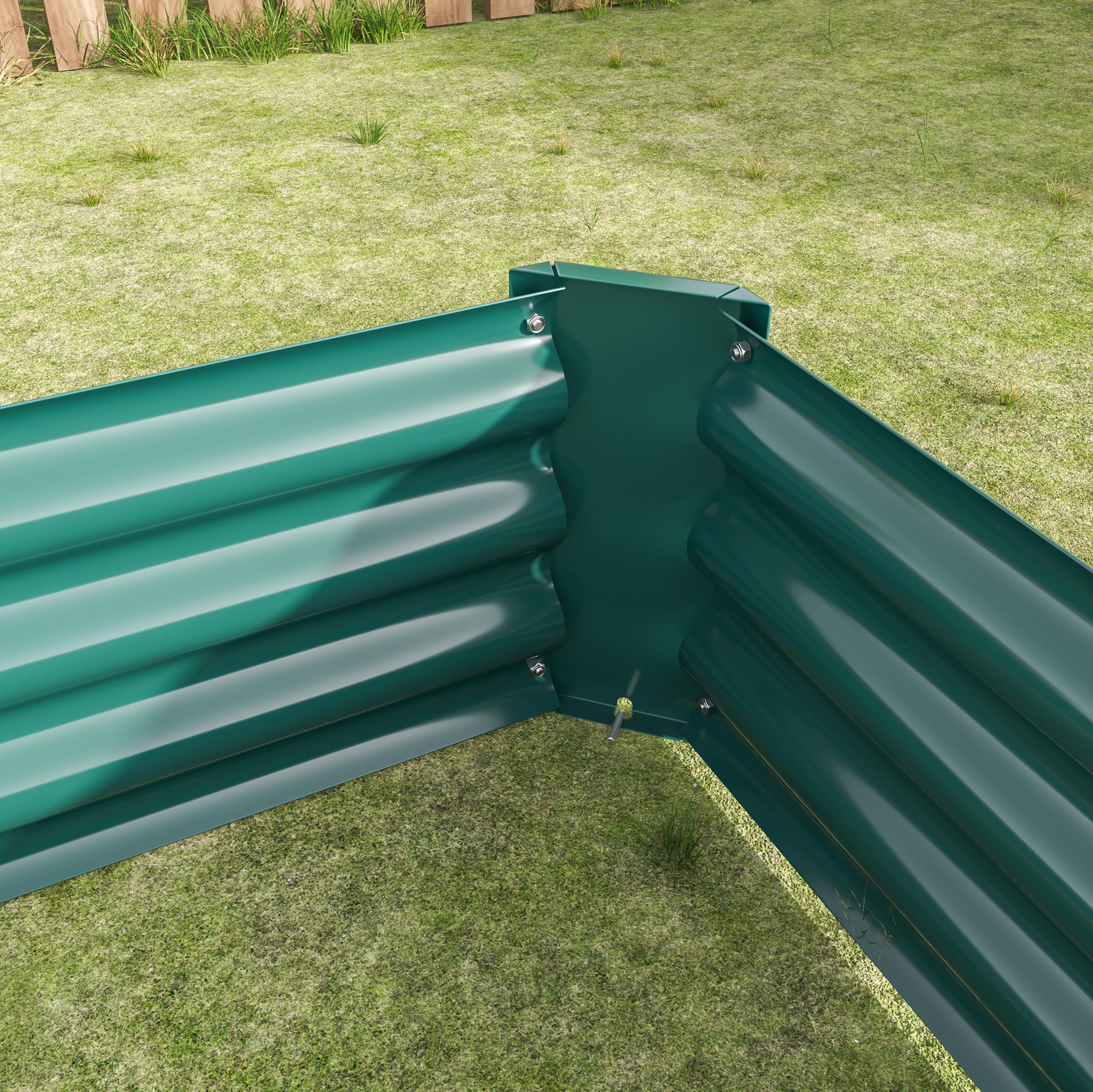2PCS Green 6×3×1ft Metal Raised Rectangle Garden Planter Beds — foto 6