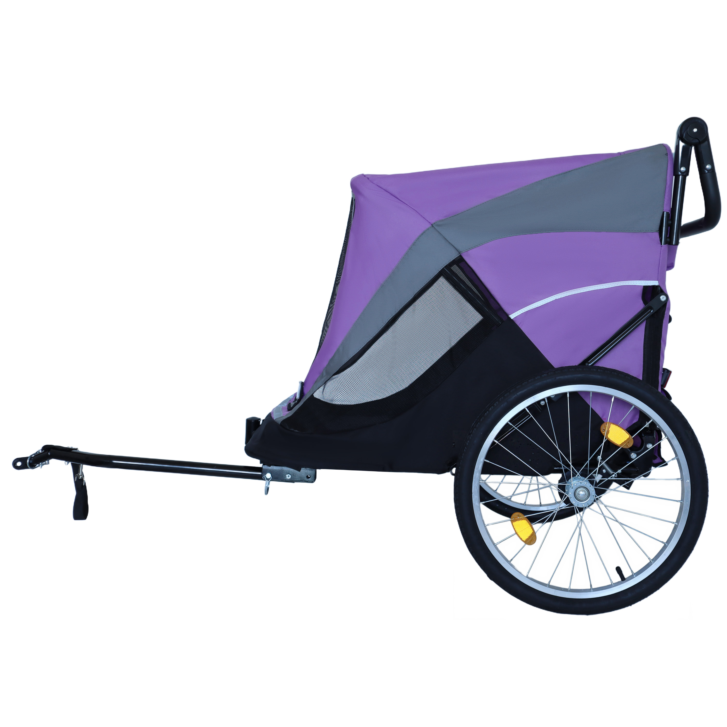 2-in-1 Bike Trailer & Push Cart for Pets - Detachable Bike Hitch & Push Handle Included - Quick Release Wheel, Internal Leash, Dual Cup Pockets and Underneath Storage Bag,  Holds Pets Up to 100 lbs — foto 9